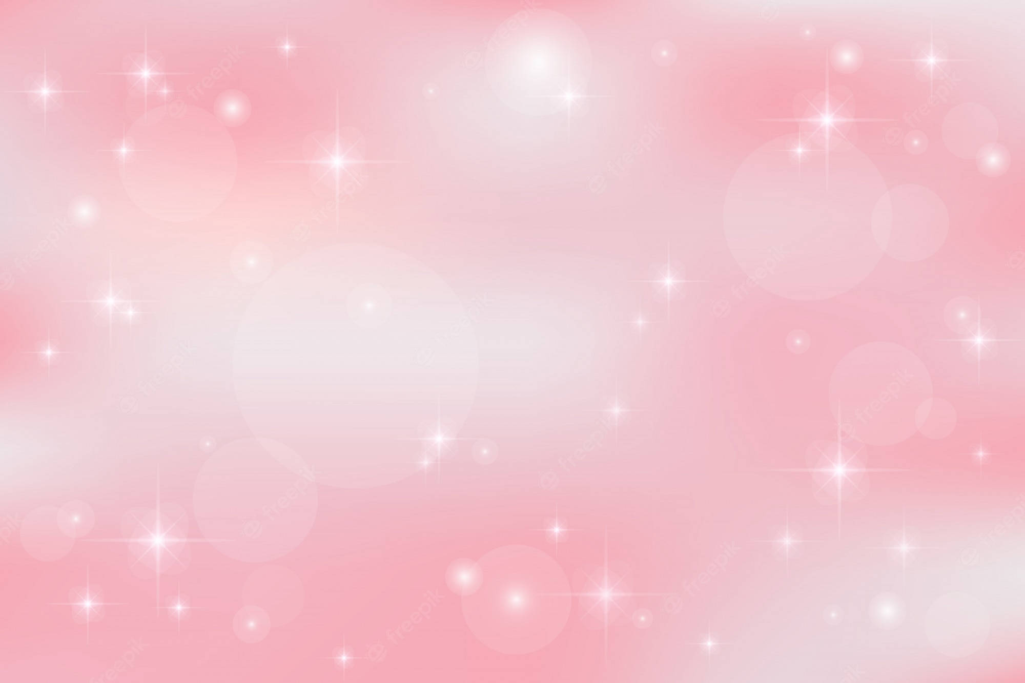 soft pink gradient, glowing bokeh circles, sparkling starburst lights, Full HD Desktop Wallpaper