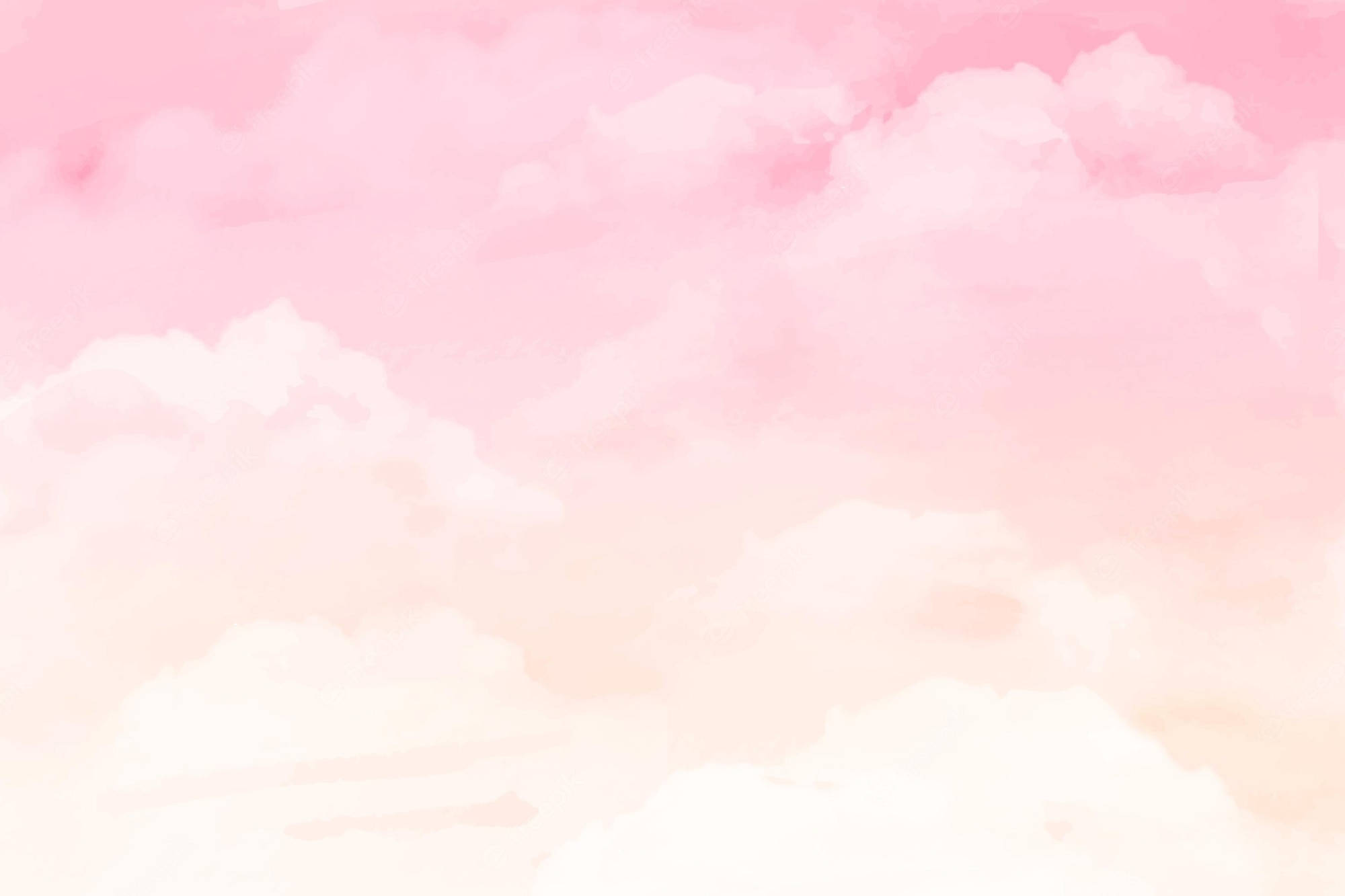 pastel sky, soft pink, cream watercolor clouds, Full HD Desktop Wallpaper