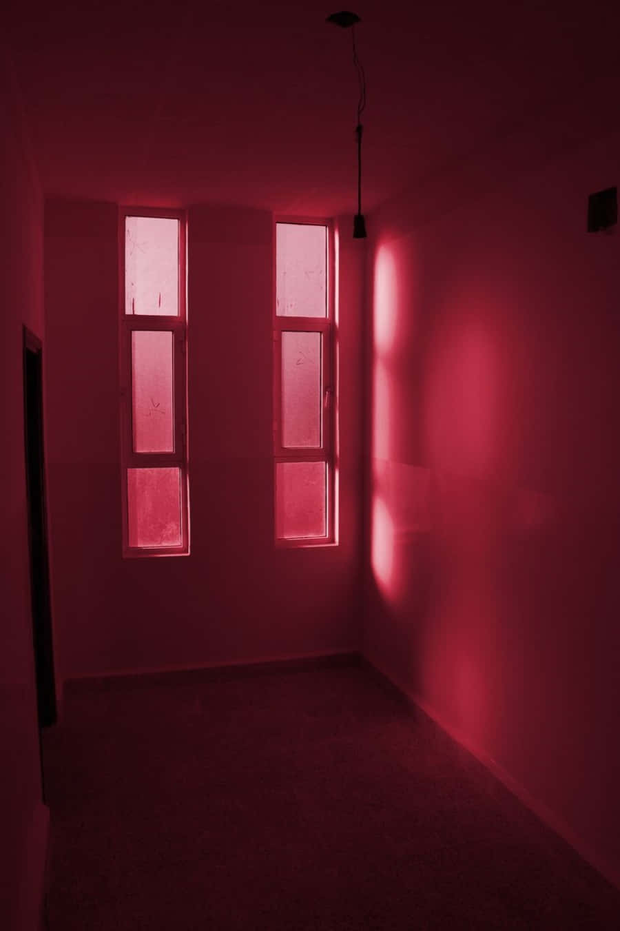 dark pink, eerie red light, tall windows, HD Phone Wallpaper
