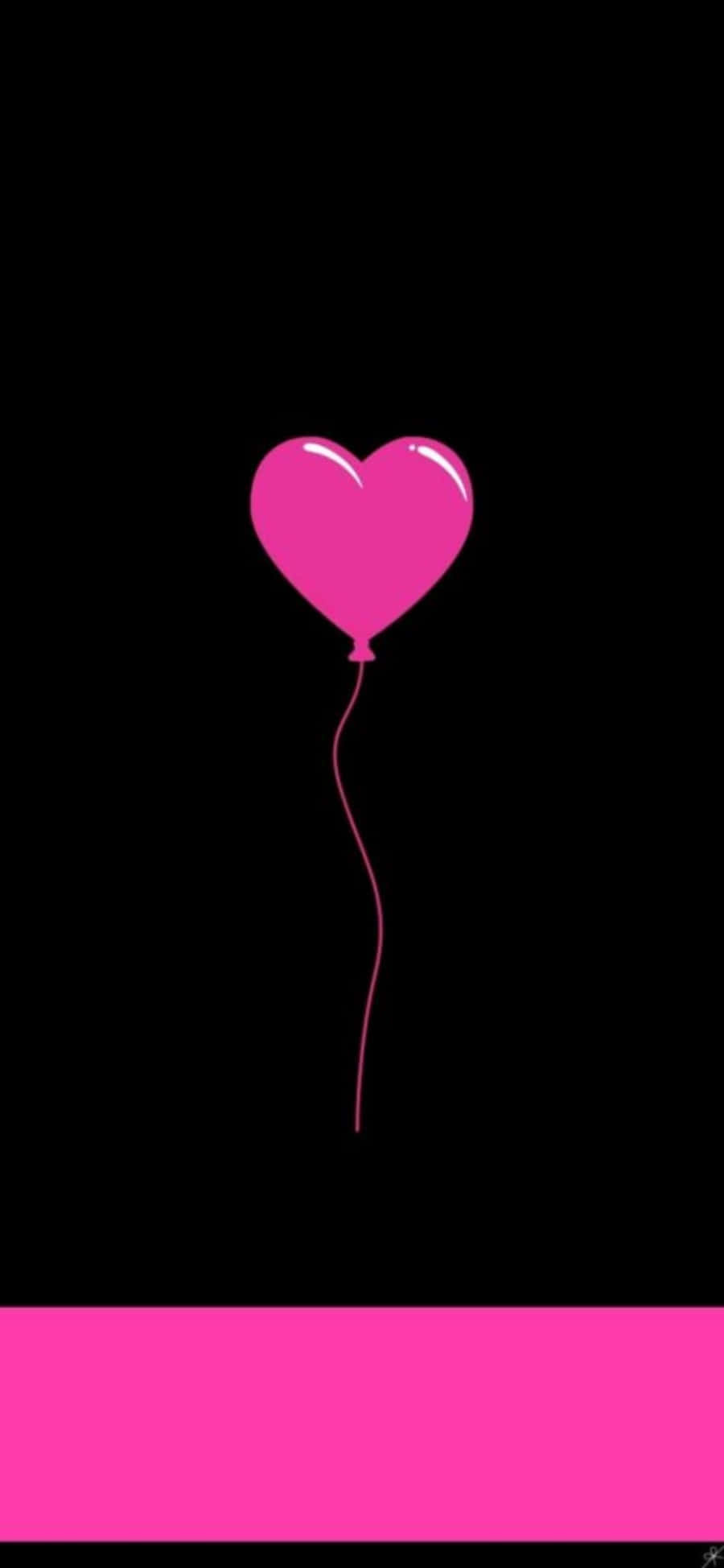 Aesthetic Dark Pink, glowing pink heart, stark black background, Full HD Phone Wallpaper