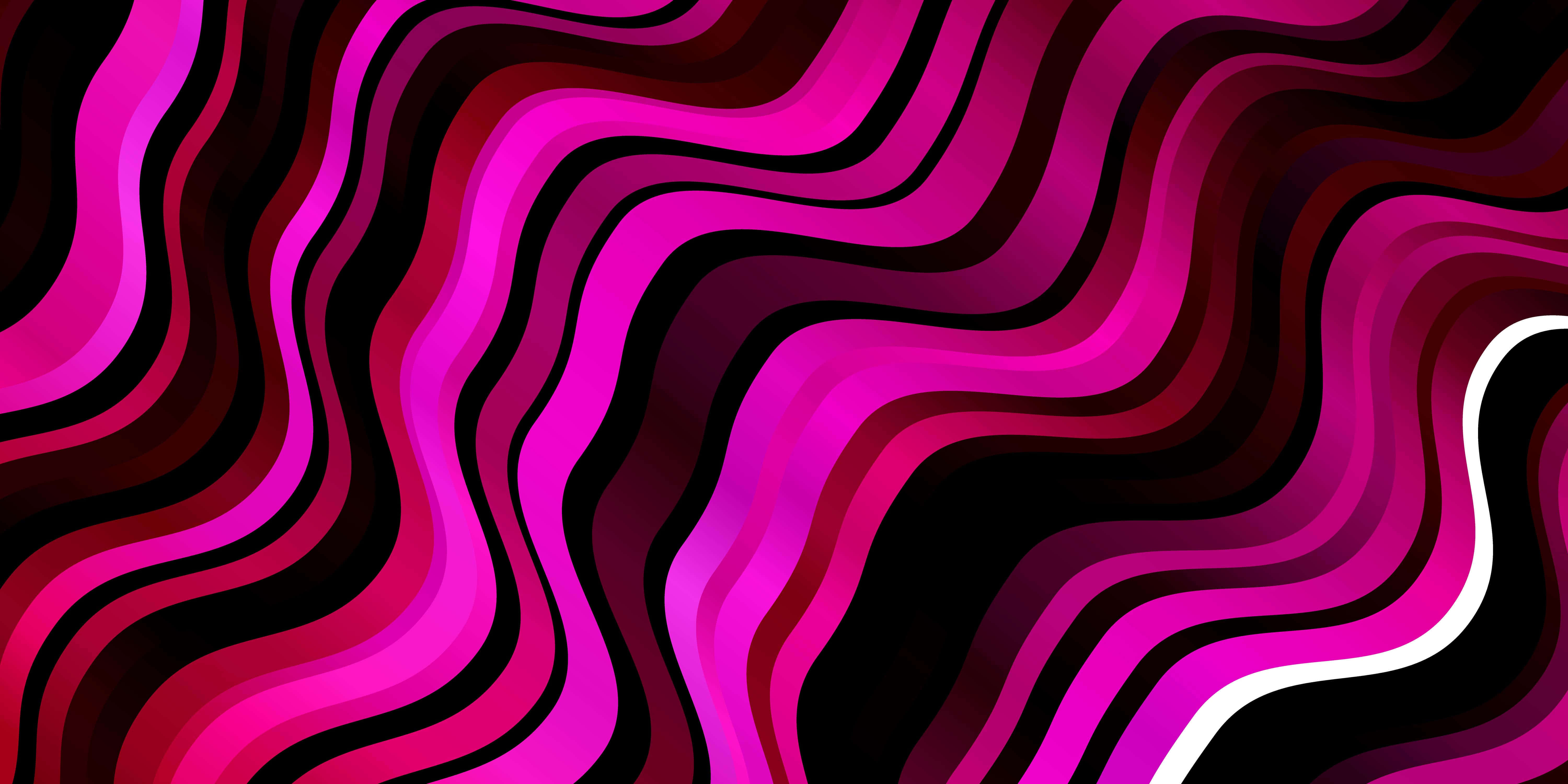 pink, black, wavy stripes, 5K Desktop Wallpaper