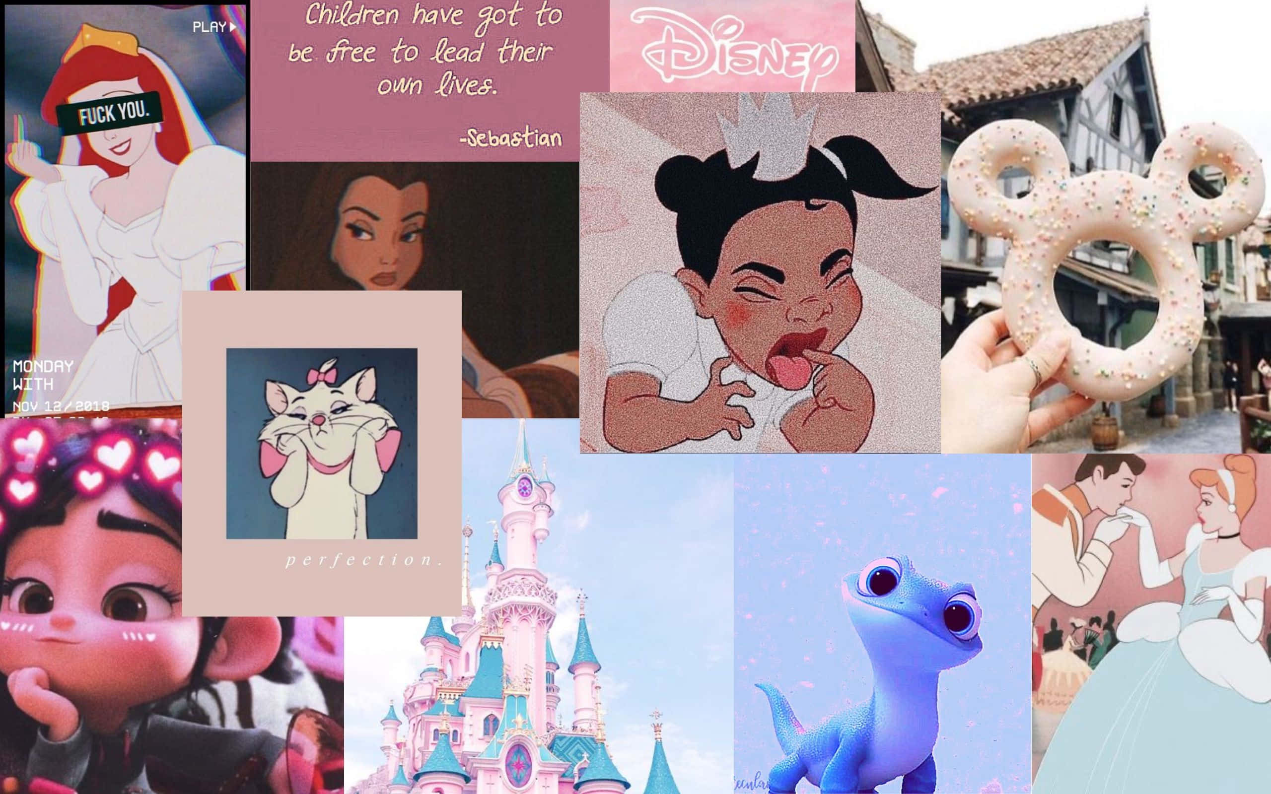 Disney, princesses, castle, 2K Desktop Wallpaper