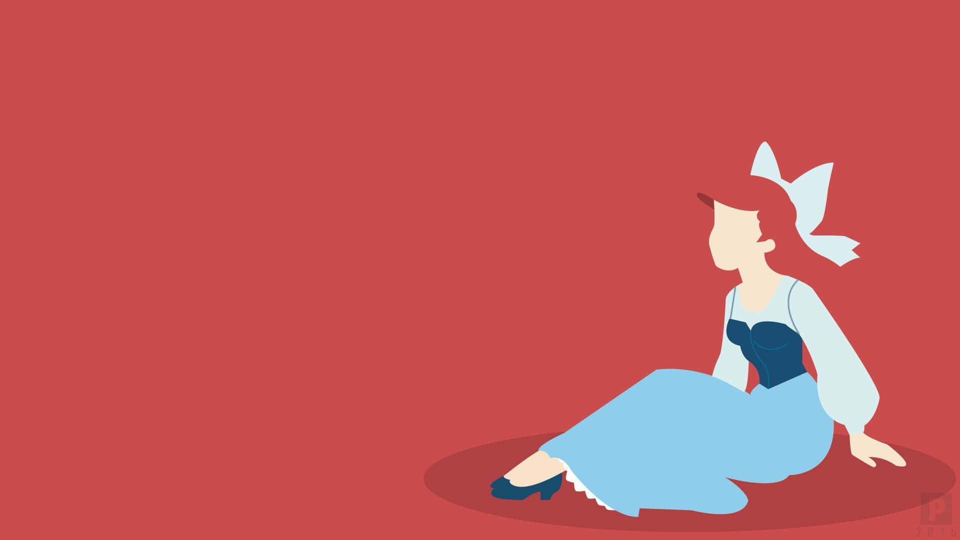 Aesthetic Disney Laptop, girl, blue dress, Full HD Desktop Wallpaper