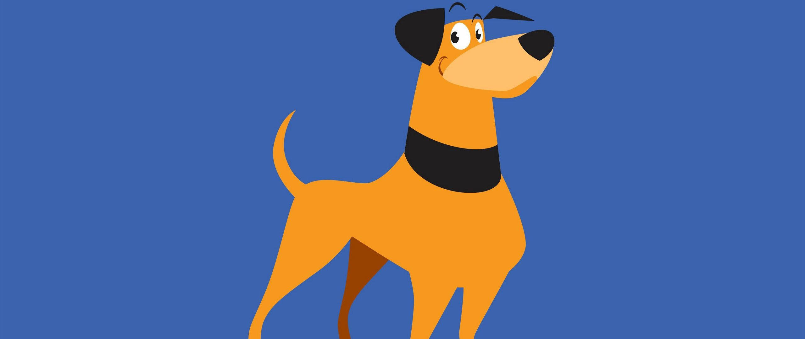 vector dog art, orange fur, black ears, 2K Desktop Wallpaper
