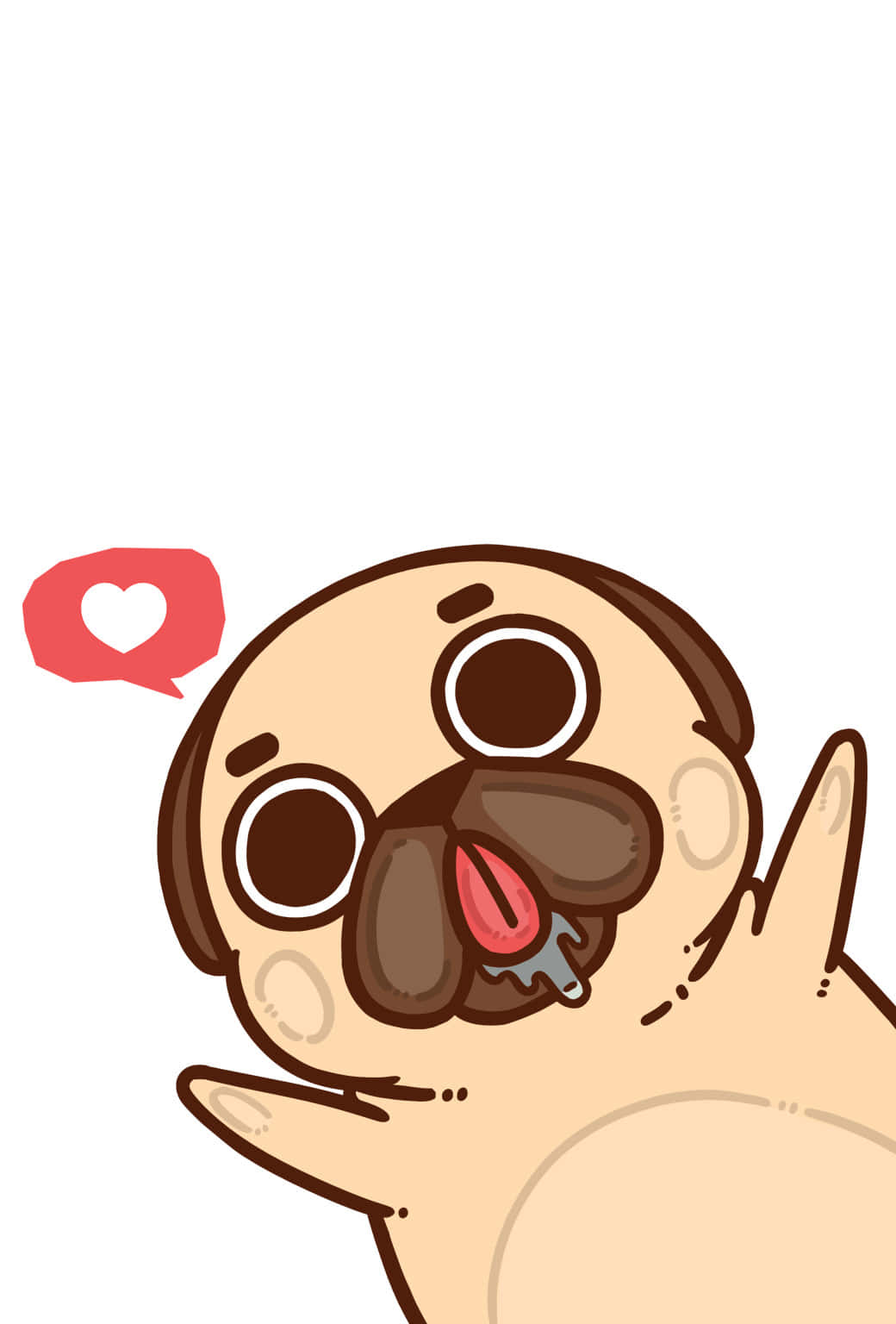 kawaii dog, cartoon pug, big eyes, HD Phone Wallpaper
