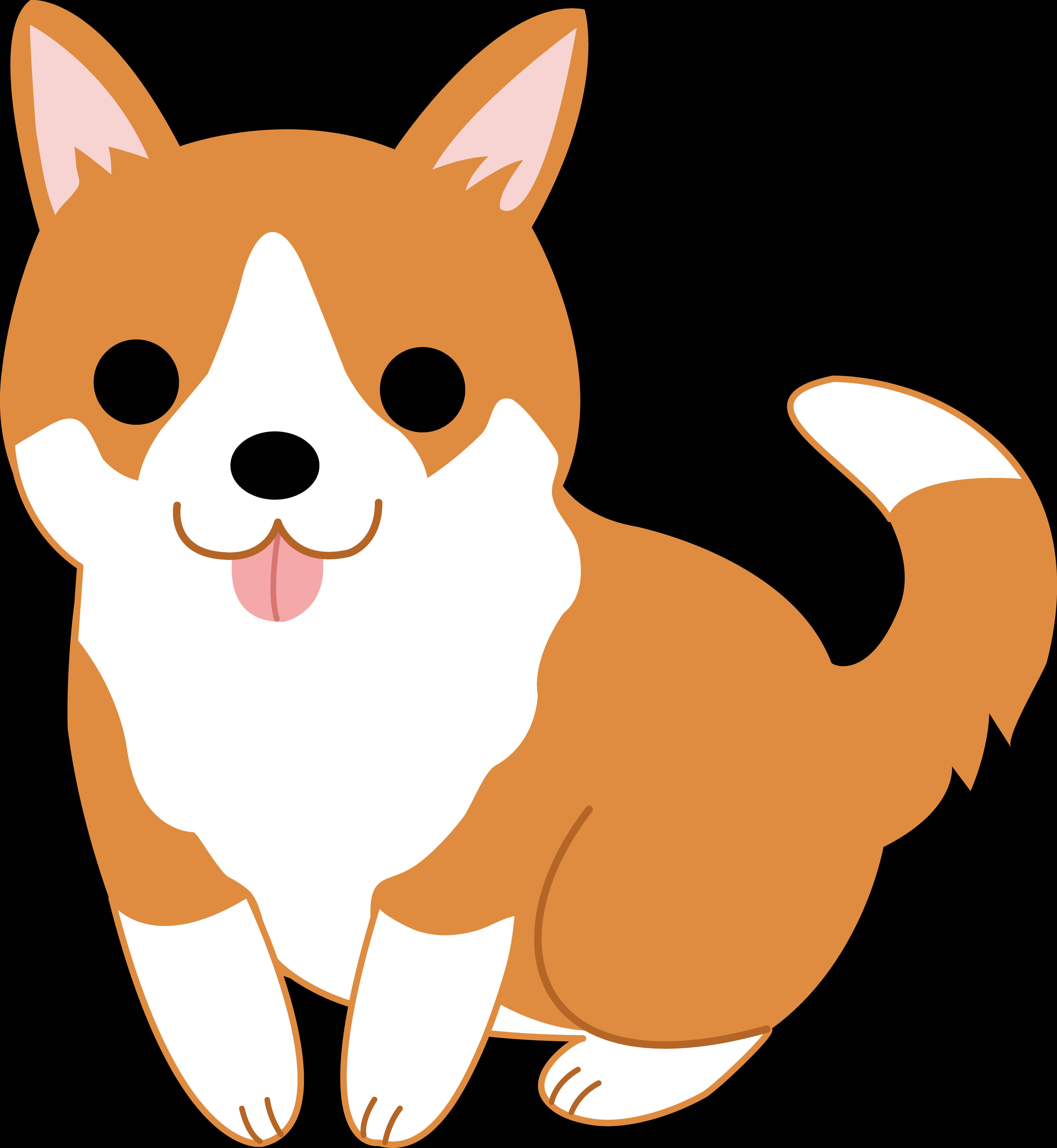 corgi, cartoon, brown and white fur, 5K Phone Wallpaper