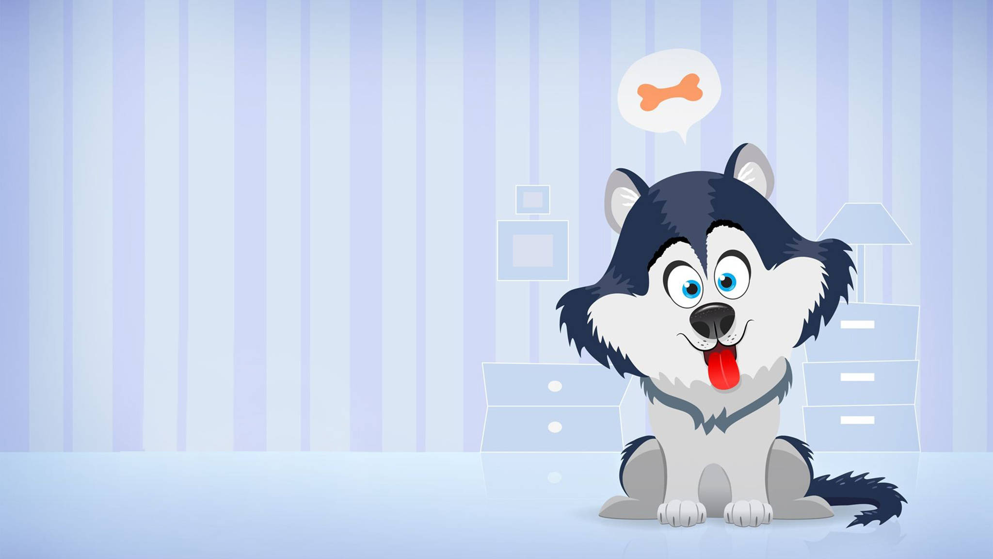husky, blue eyes, red tongue, Full HD Desktop Wallpaper
