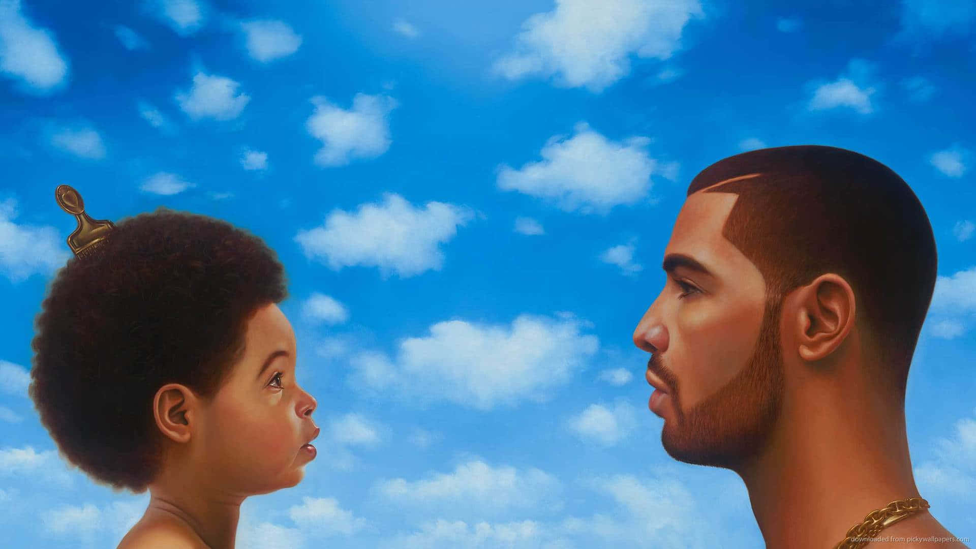Aesthetic Drake, young child, tiny crown, Full HD Desktop Wallpaper