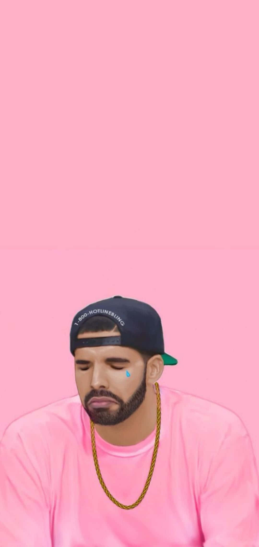 Aesthetic Drake, pink shirt, cap, Full HD Phone Wallpaper