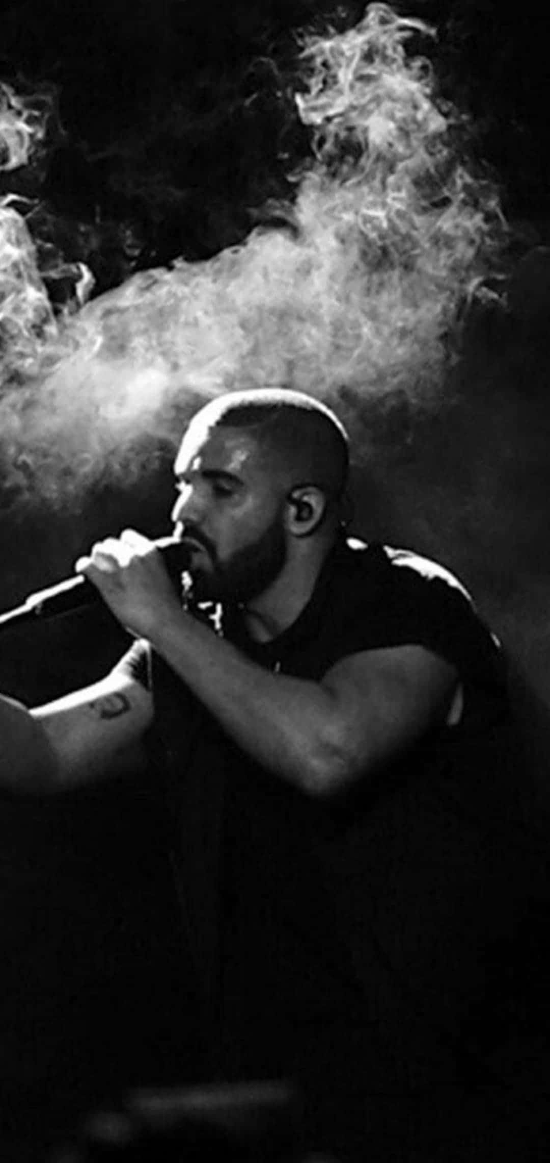 Aesthetic Drake, bearded man, microphone, Full HD Phone Wallpaper