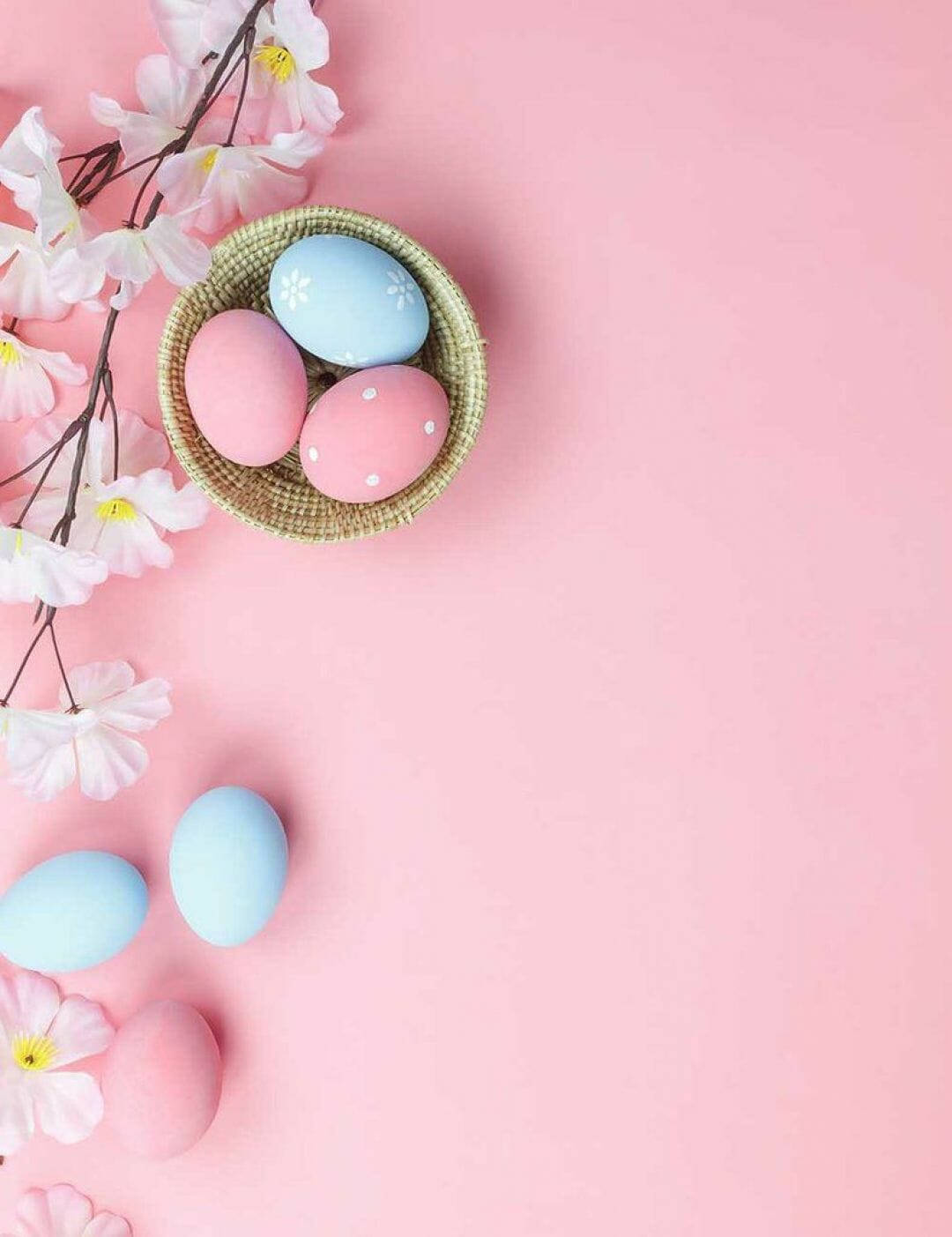 pastel pink, pastel blue, Easter eggs, HD Phone Wallpaper