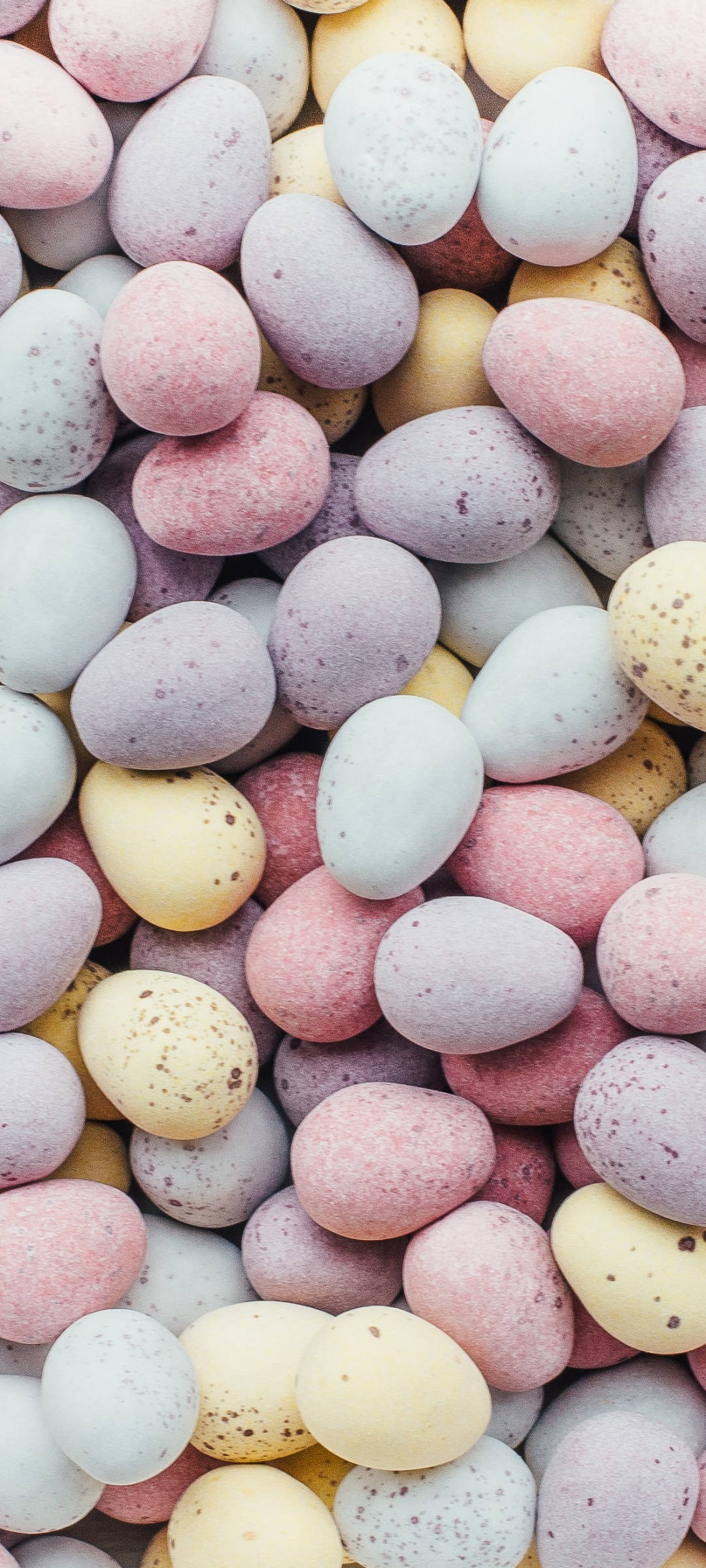 pastel-colored, speckled chocolate eggs, soft muted tones, Full HD Phone Wallpaper