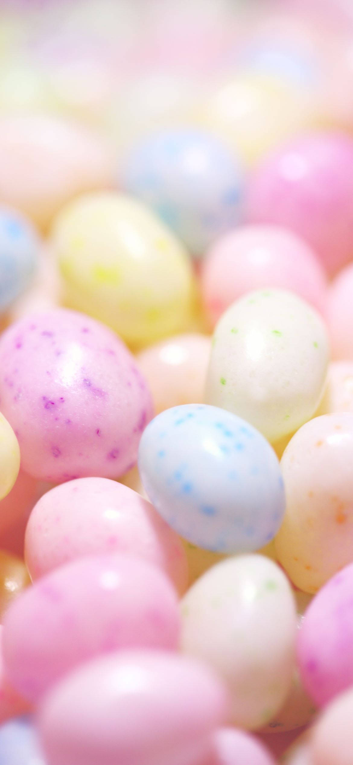 aesthetic easter, pastel-colored, speckled candy eggs, Full HD Phone Wallpaper