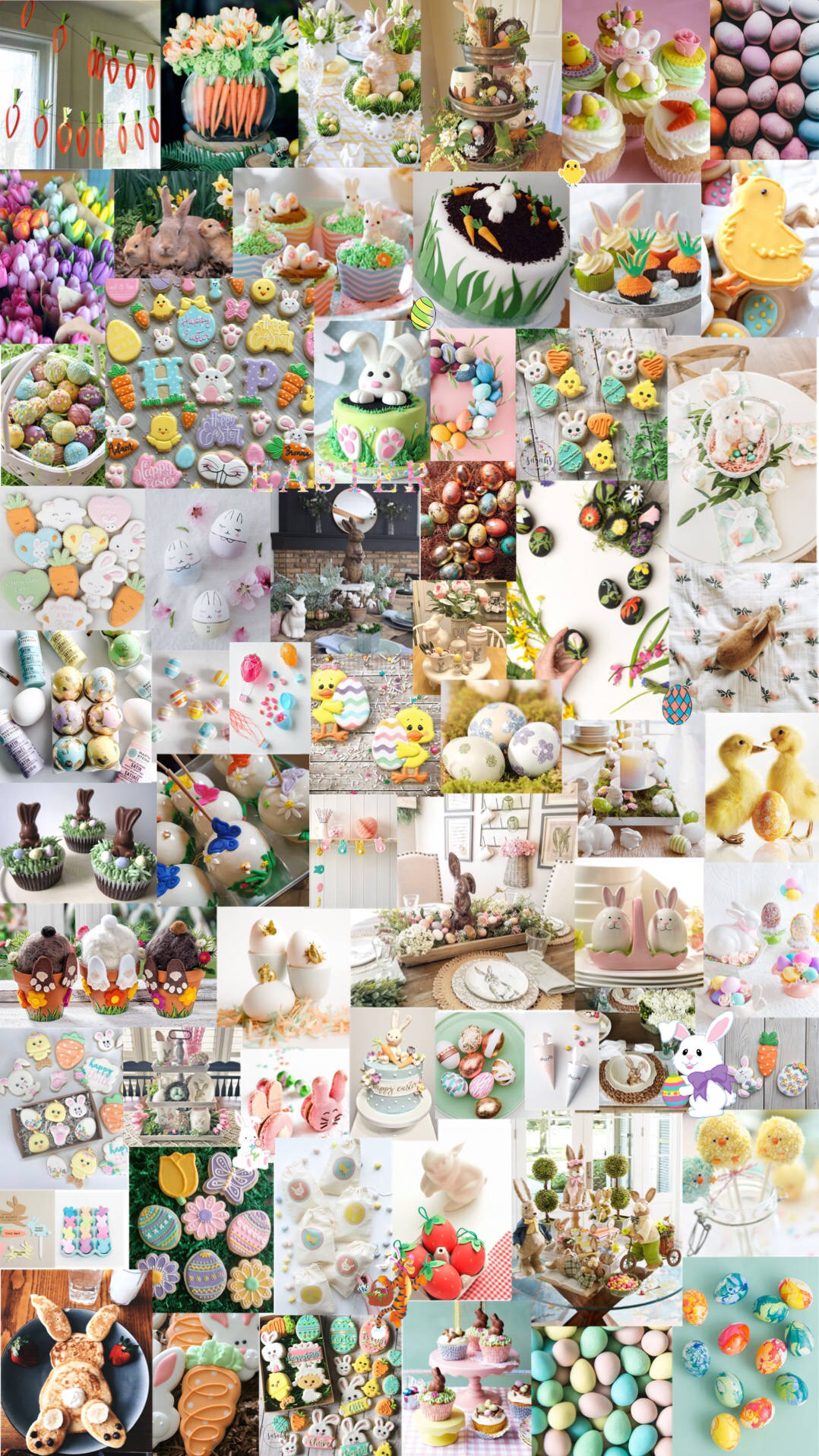 Aesthetic Easter Eggs, pastel eggs, bunnies, HD Phone Wallpaper