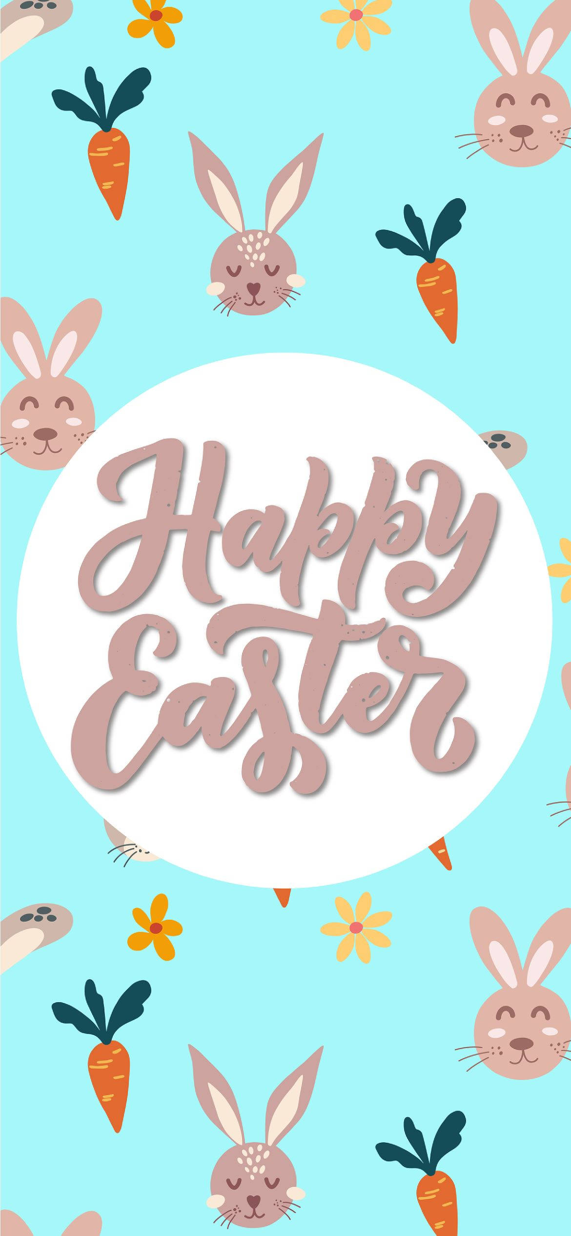 Aesthetic Easter, Happy Easter, cartoon bunnies, Full HD Phone Wallpaper
