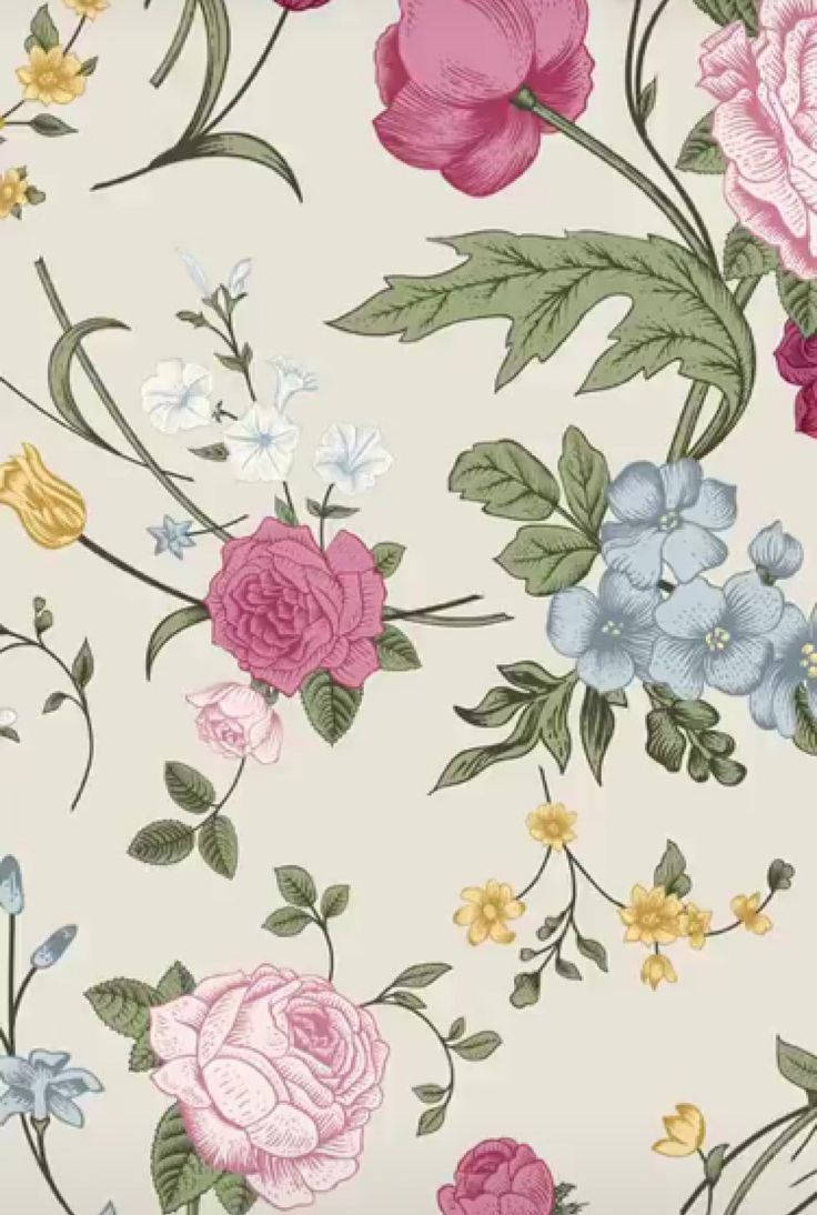 pink roses, blue forget-me-nots, yellow blooms, SD Phone Wallpaper
