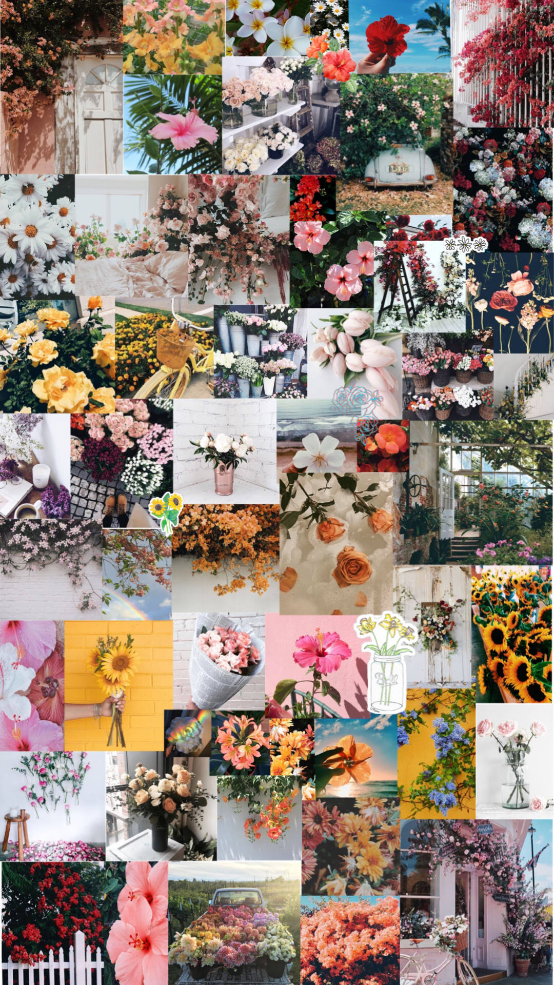 iPhone screen, floral arrangements, vases, Full HD Phone Wallpaper