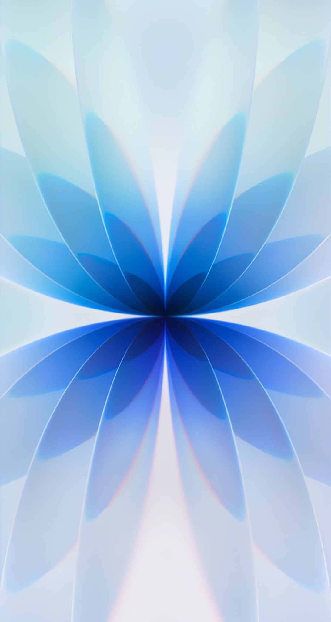 iPhone17, abstract blue flower, symmetrical abstract floral pattern, Full HD Phone Wallpaper