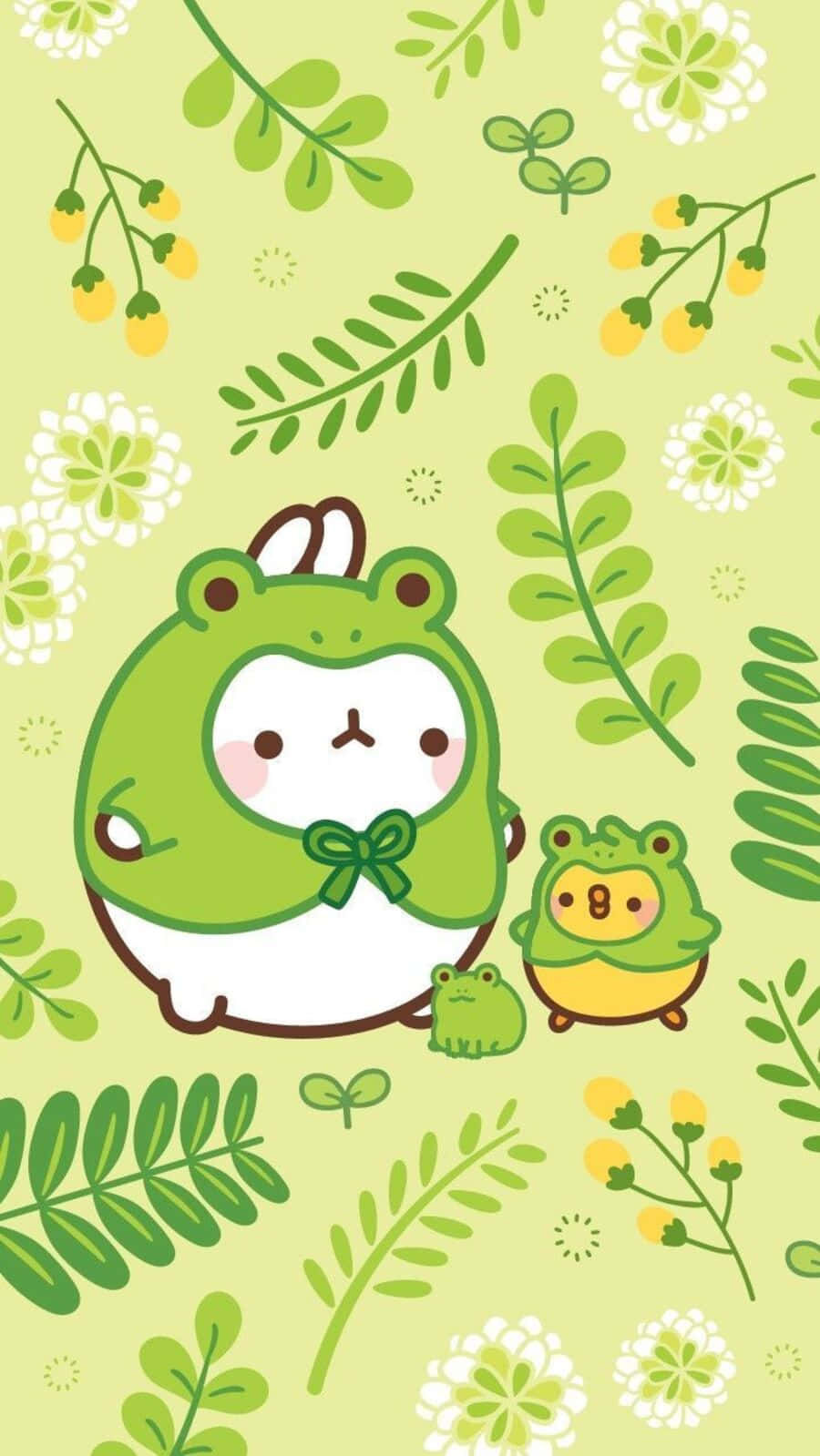 Aesthetic Frog, green outfits, leafy vines, HD Phone Wallpaper