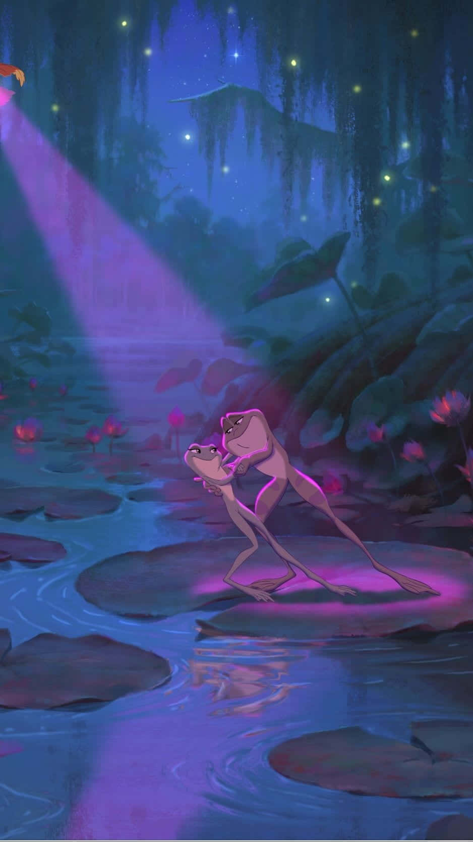 Aesthetic Frog, purple beam, glowing swamp, HD Phone Wallpaper