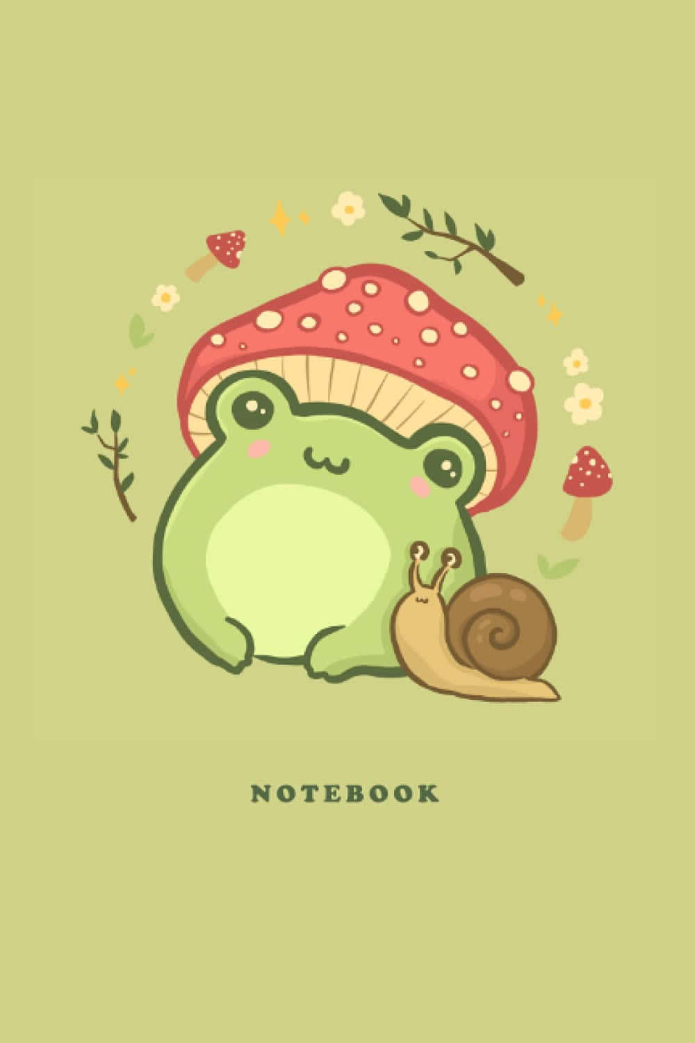 aesthetic frog, green frog, red mushroom hat, HD Phone Wallpaper