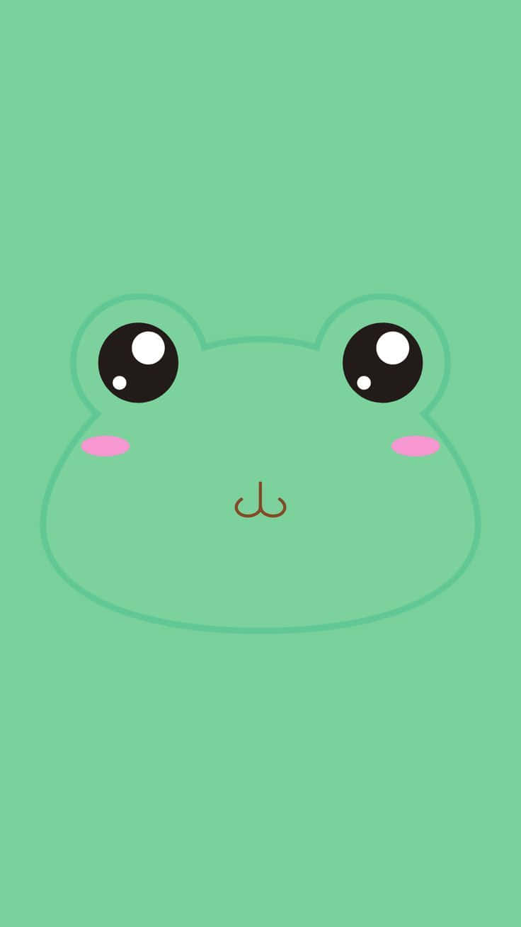 cute frog cartooni, minimalist frog face, big black eyes, HD Phone Wallpaper