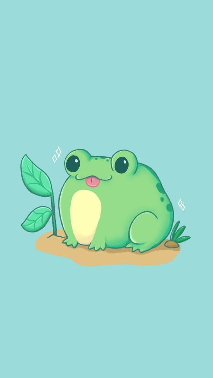 cute cartoon frog, green, big eyes, HD Phone Wallpaper