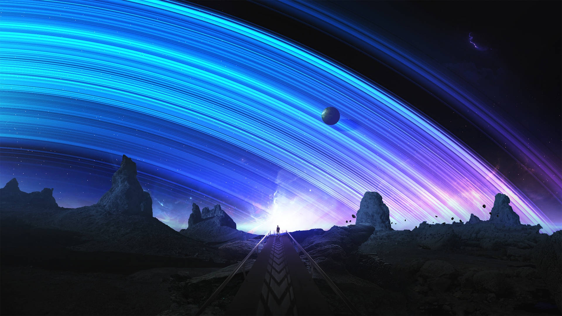 Aesthetic Galaxy, glowing path, radiant horizon, Full HD Desktop Wallpaper