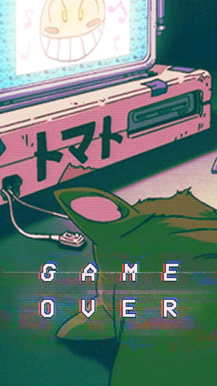 retro pink game console, smiling face, musical notes, HD Phone Wallpaper