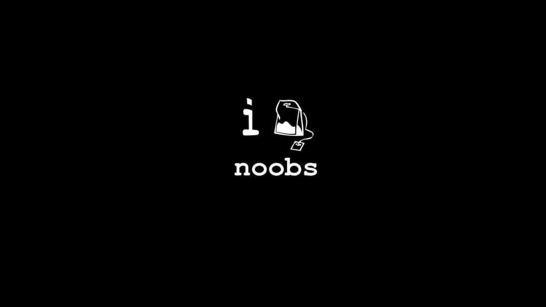 i noobs, white minimalist logo, black background, SD Desktop Wallpaper