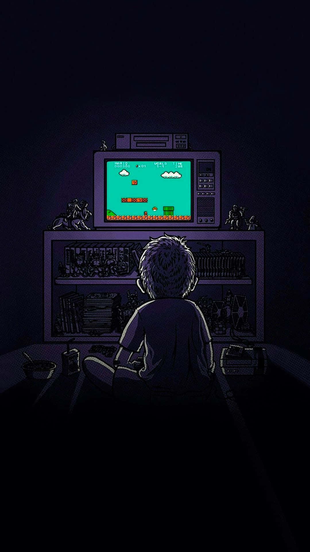 Aesthetic Gaming, retro video game, old CRT TV, Full HD Phone Wallpaper