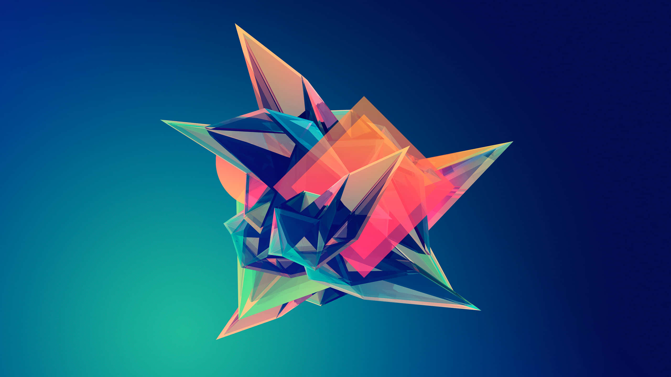 abstract gaming, geometric star, sharp facets, 2K Desktop Wallpaper