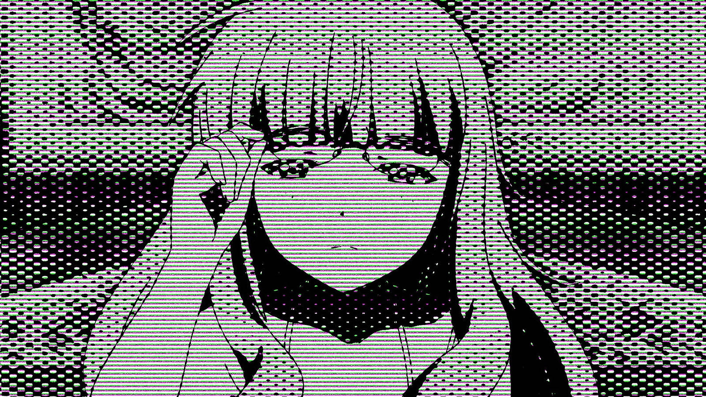 Aesthetic Girl Glitch, glitchy anime girl, long hair, Full HD Desktop Wallpaper