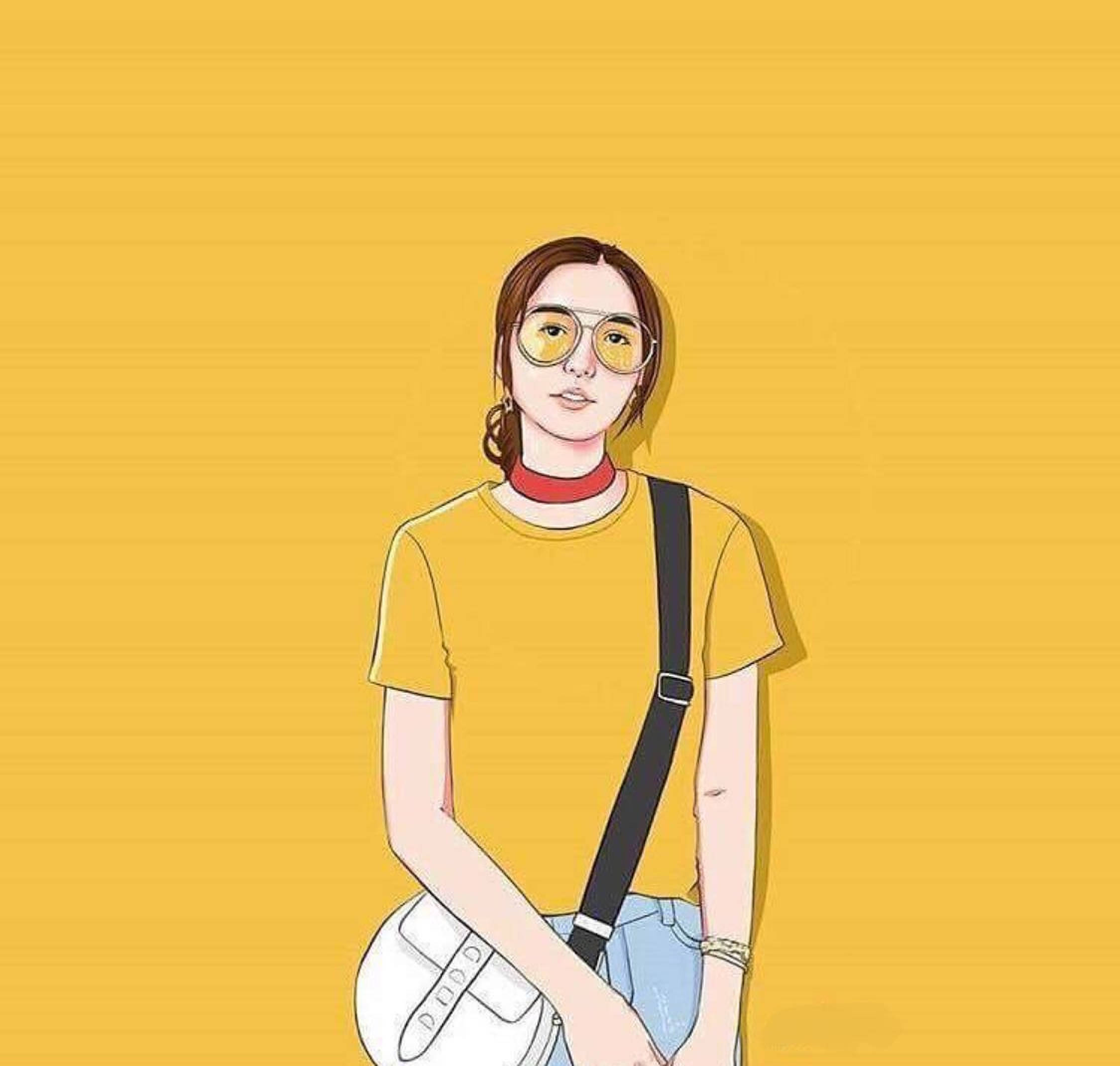 mustard yellow, yellow sunglasses, matching shirt, Full HD Desktop Wallpaper