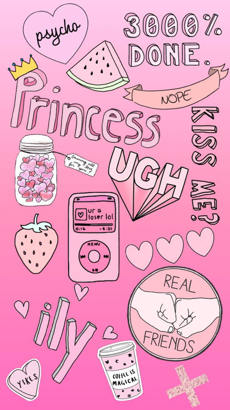 Aesthetic Girly, pink, hearts, HD Phone Wallpaper