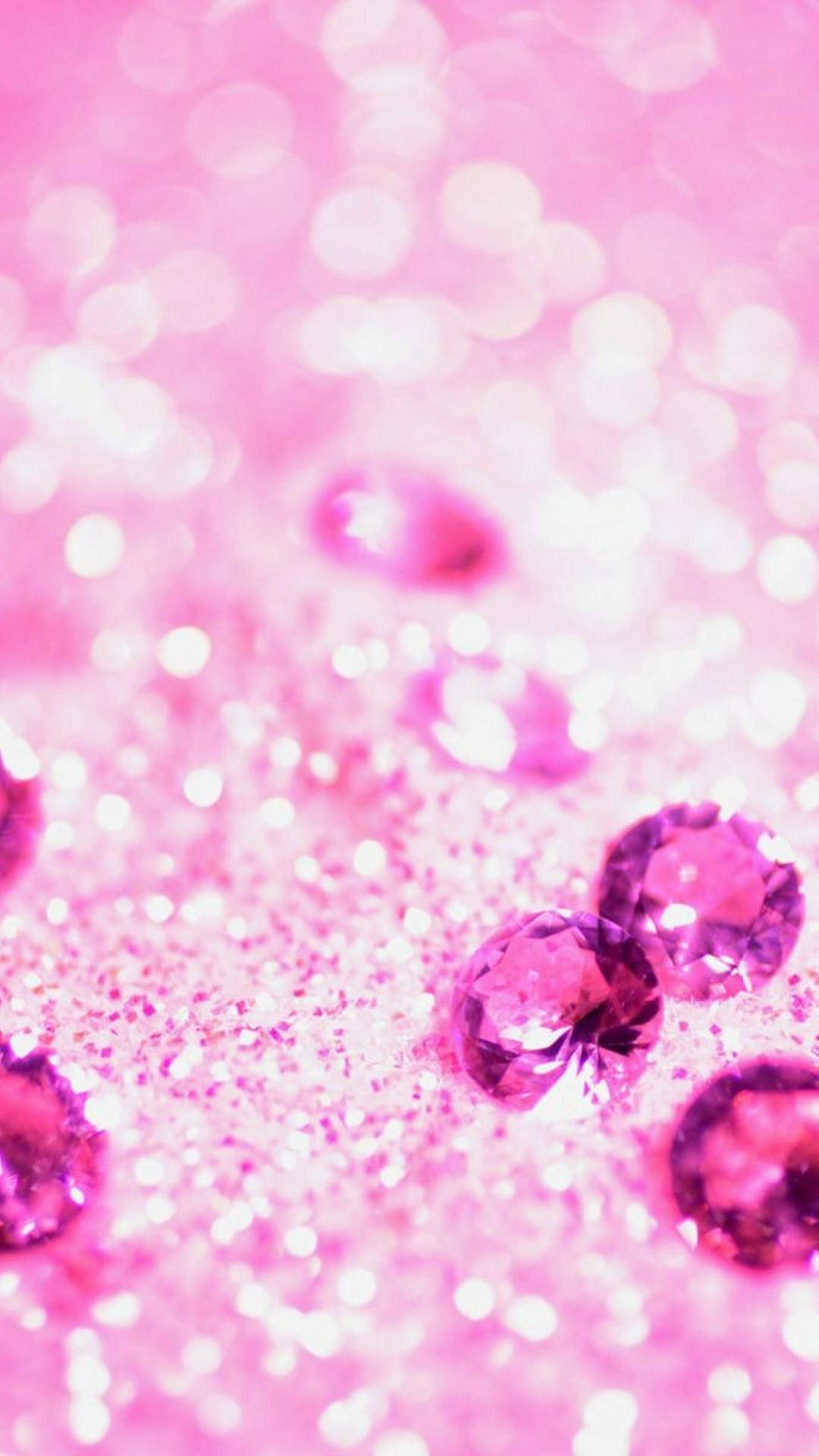 aesthetic girly, pink diamonds, shimmering pink glitter, Full HD Phone Wallpaper