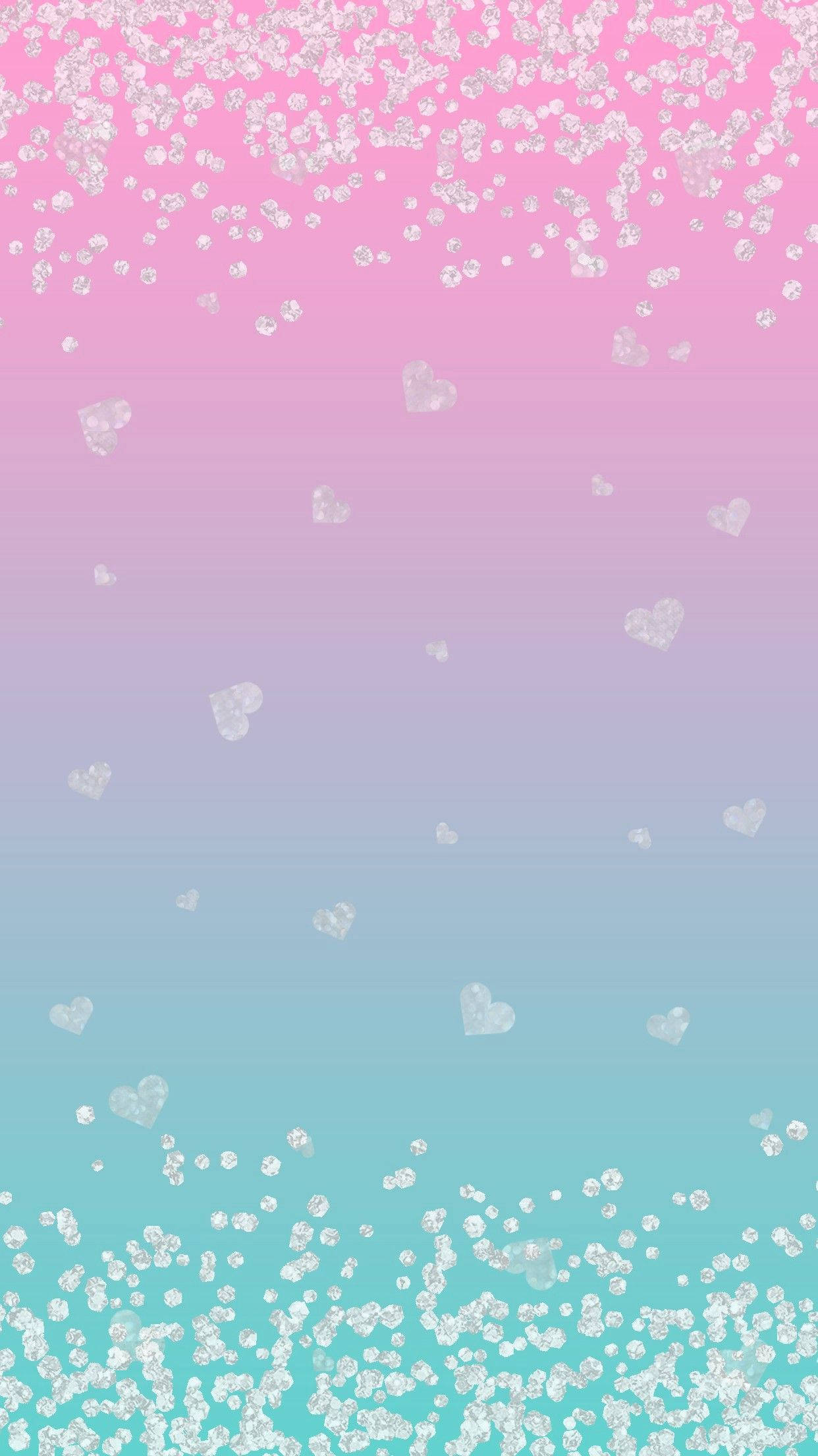 aesthetic girly, transparent hearts, pastel gradient, Full HD Phone Wallpaper
