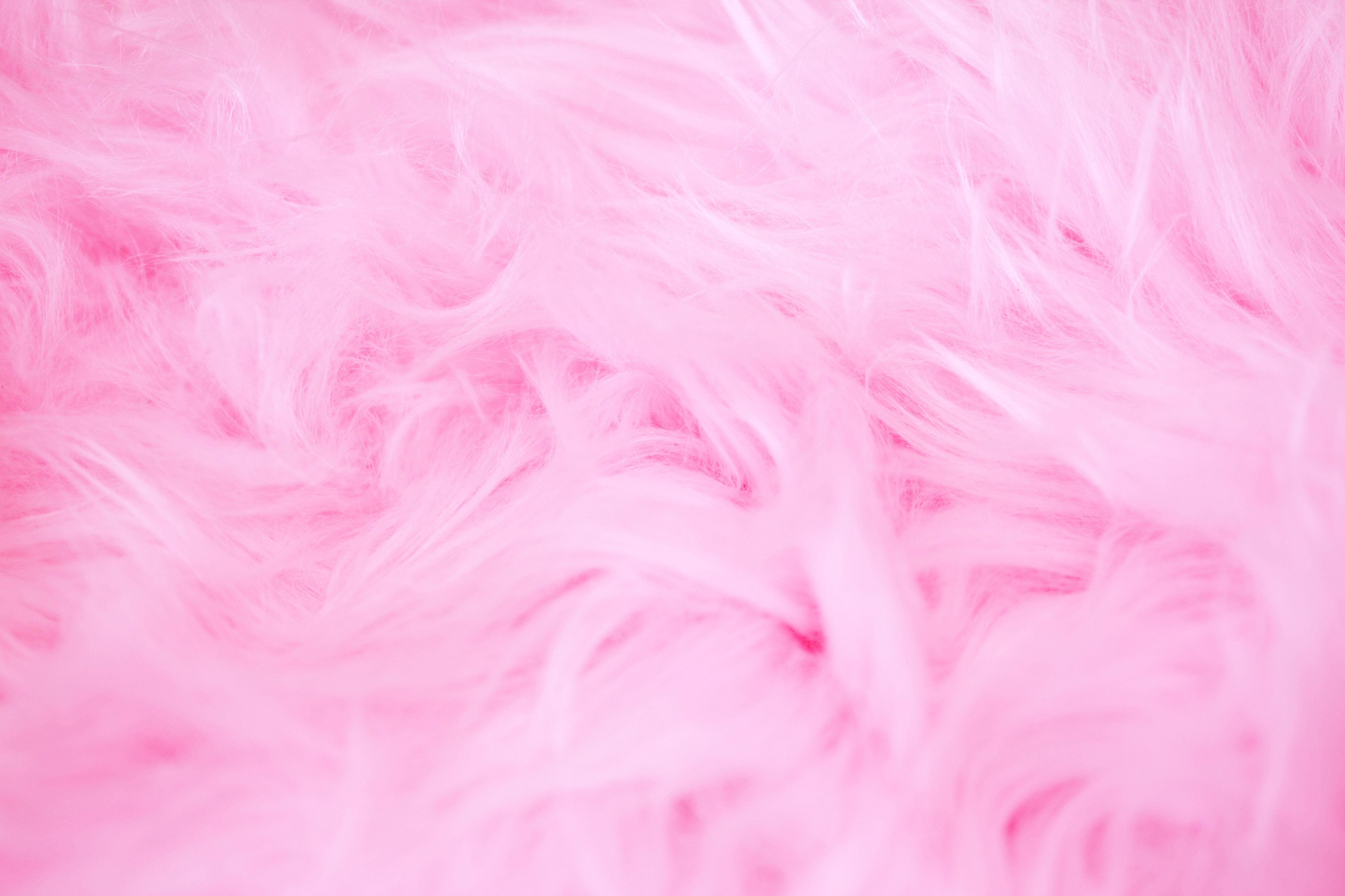 fluffy pink fabric, wispy fibers, dreamy textured background, 5K Desktop Wallpaper