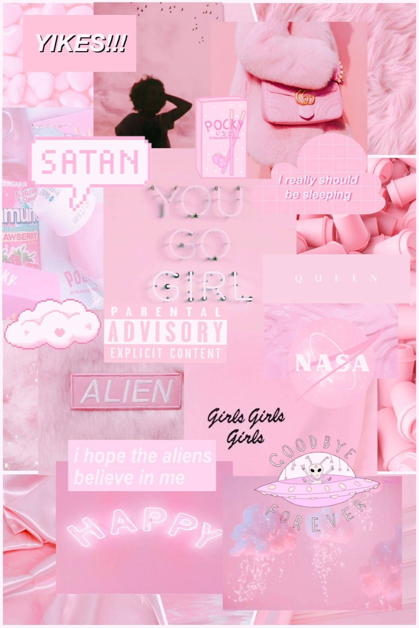 Aesthetic Girly, vibrant pink, pop culture quotes, Full HD Phone Wallpaper