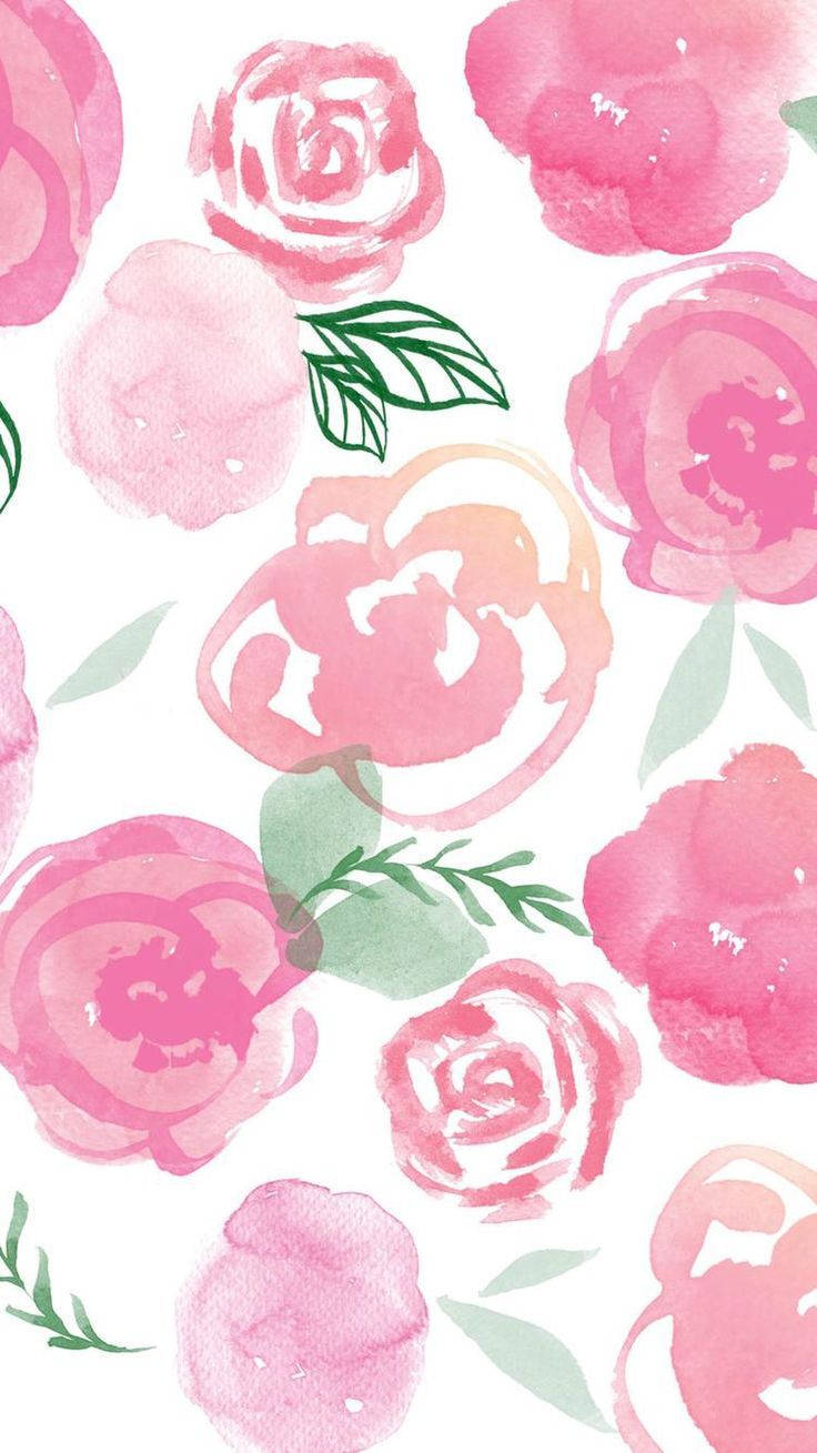 soft watercolor roses, pink, peach, HD Phone Wallpaper