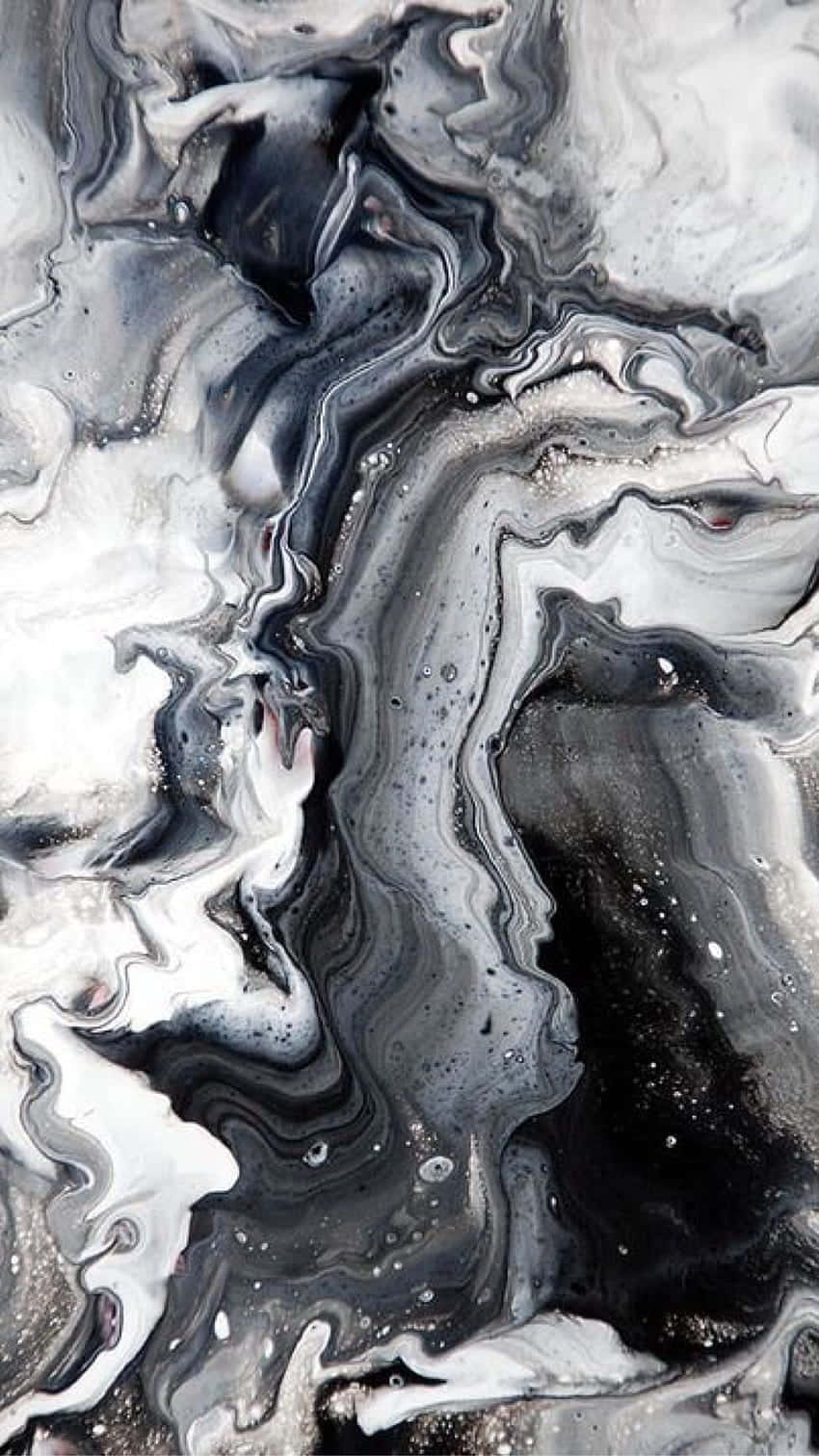 aesthetic gray marble, 850 x 1512, fluid black white and gray inks, HD Phone Wallpaper