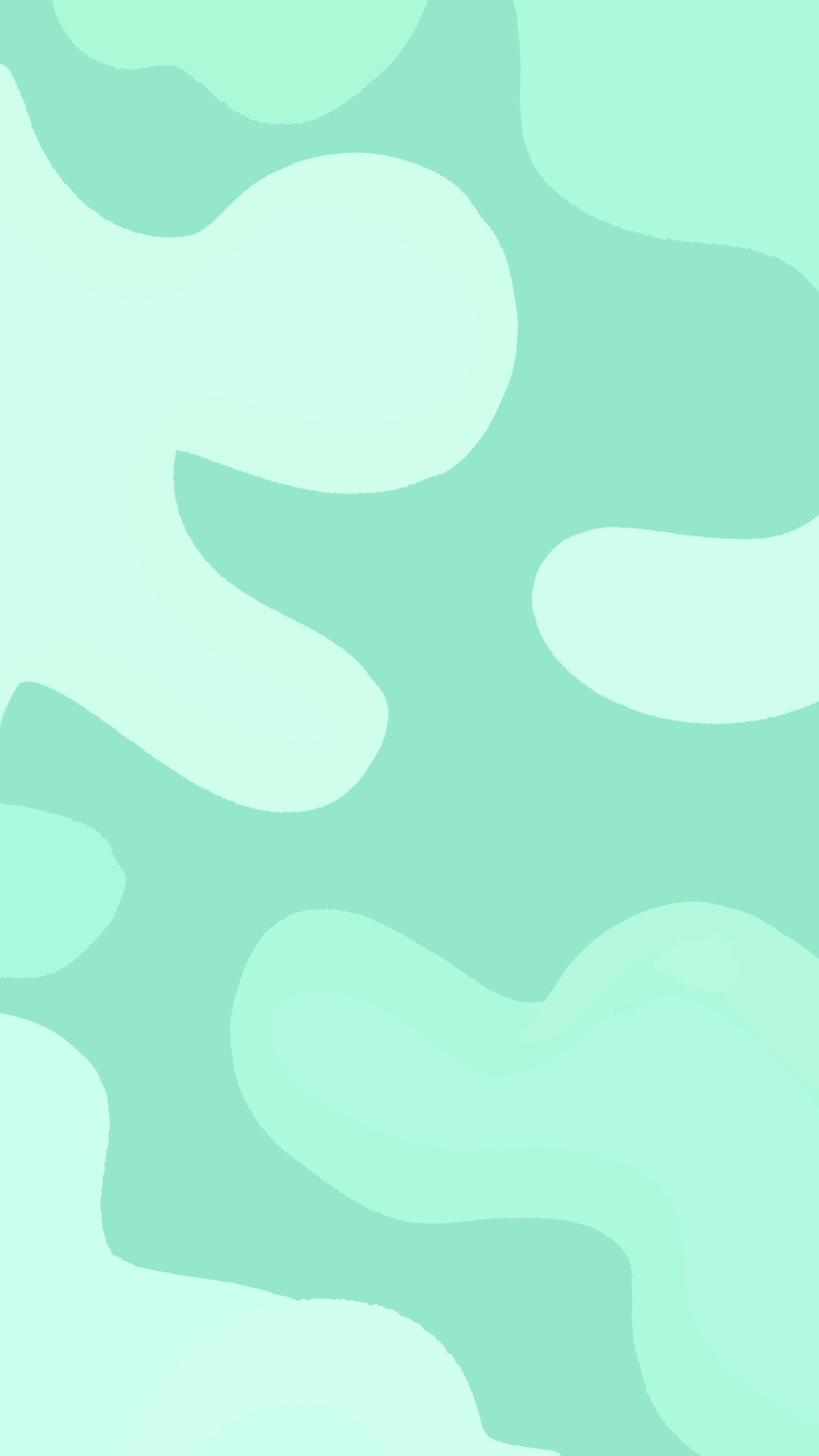 mint green, abstract shapes, calming gradient background, 4K Phone Wallpaper