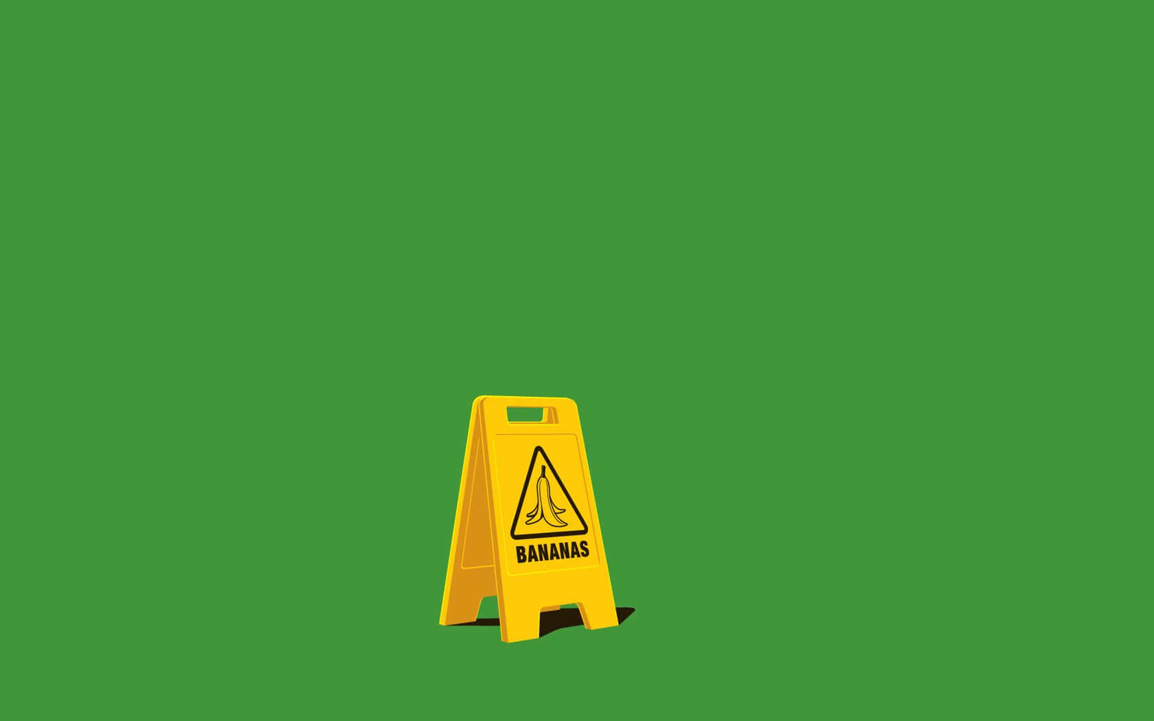 Aesthetic Green Minimal, banana peel icon, slippery floors, HD Desktop Wallpaper