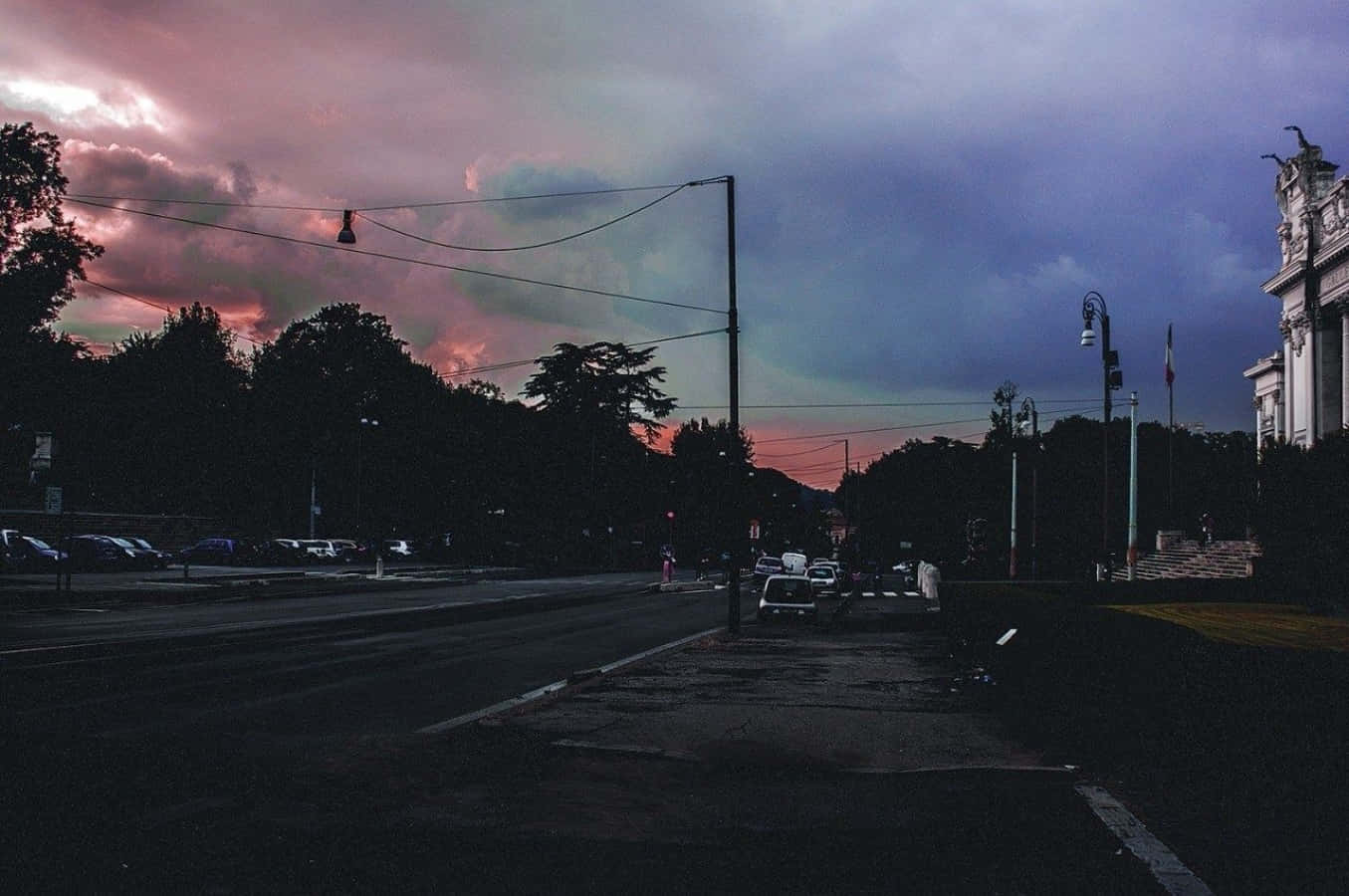 Aesthetic Grunge Desktop, dusk, pink and purple clouds, HD Desktop Wallpaper