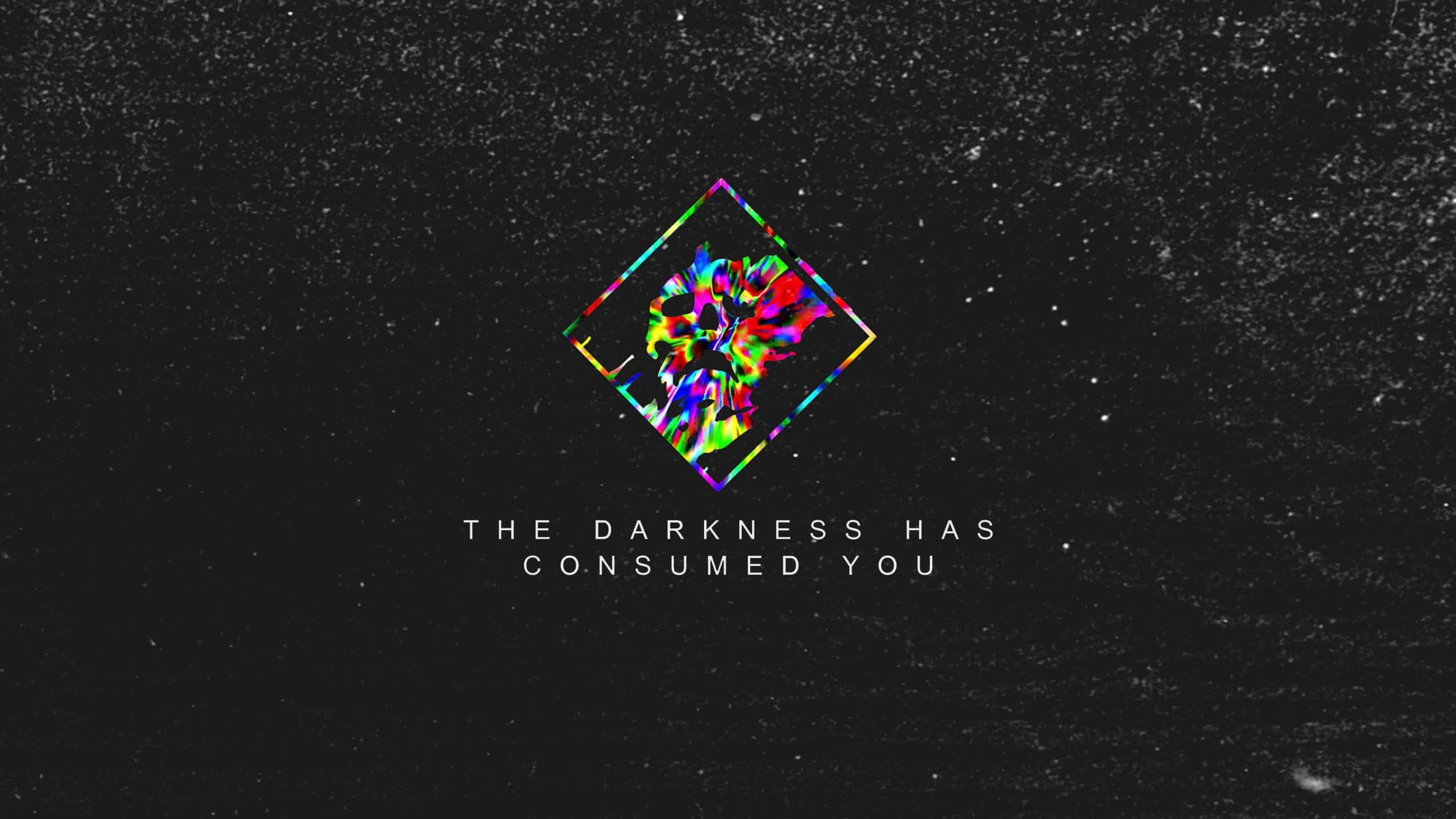 Aesthetic Grunge Laptop, glitch-art diamond, starry black void, 2K Desktop Wallpaper