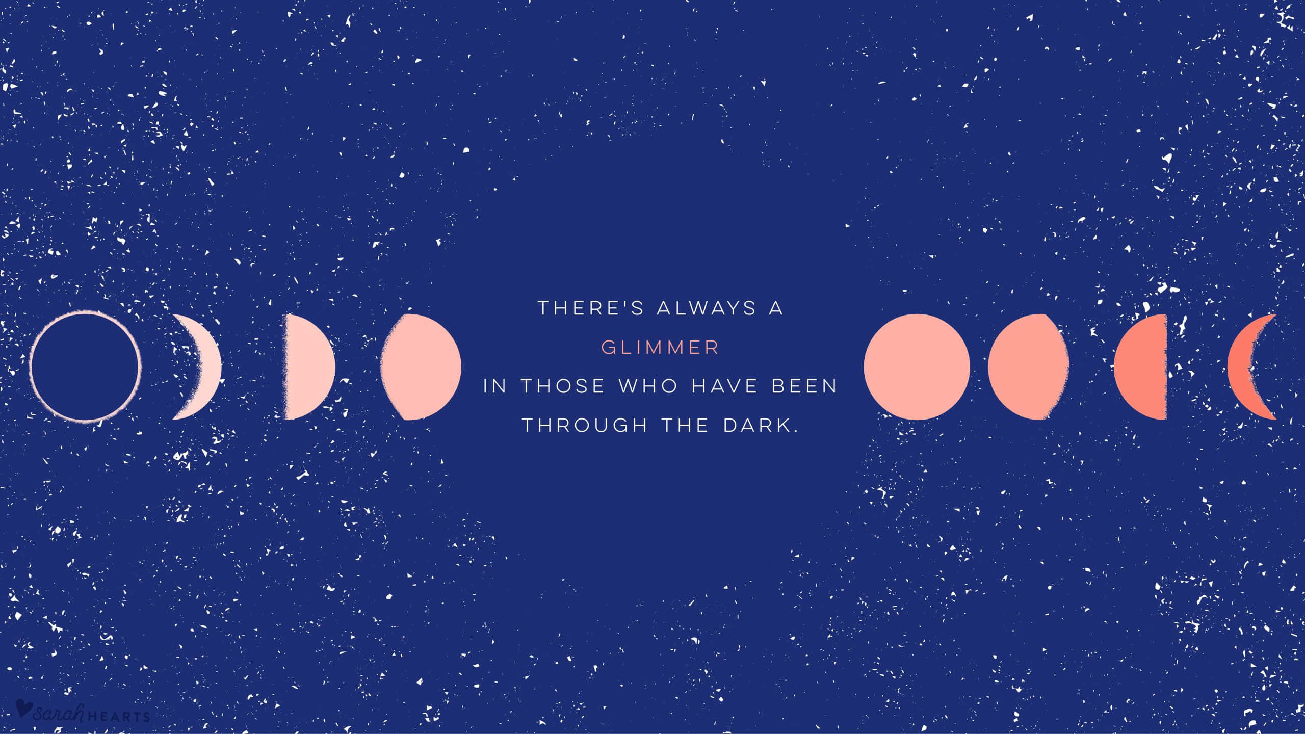 pink aesthetic laptop, blue textured background, moon phases, 2K Desktop Wallpaper