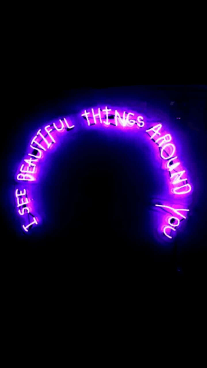 Aesthetic Grunge Neon Signs, purple, glowing, HD Phone Wallpaper