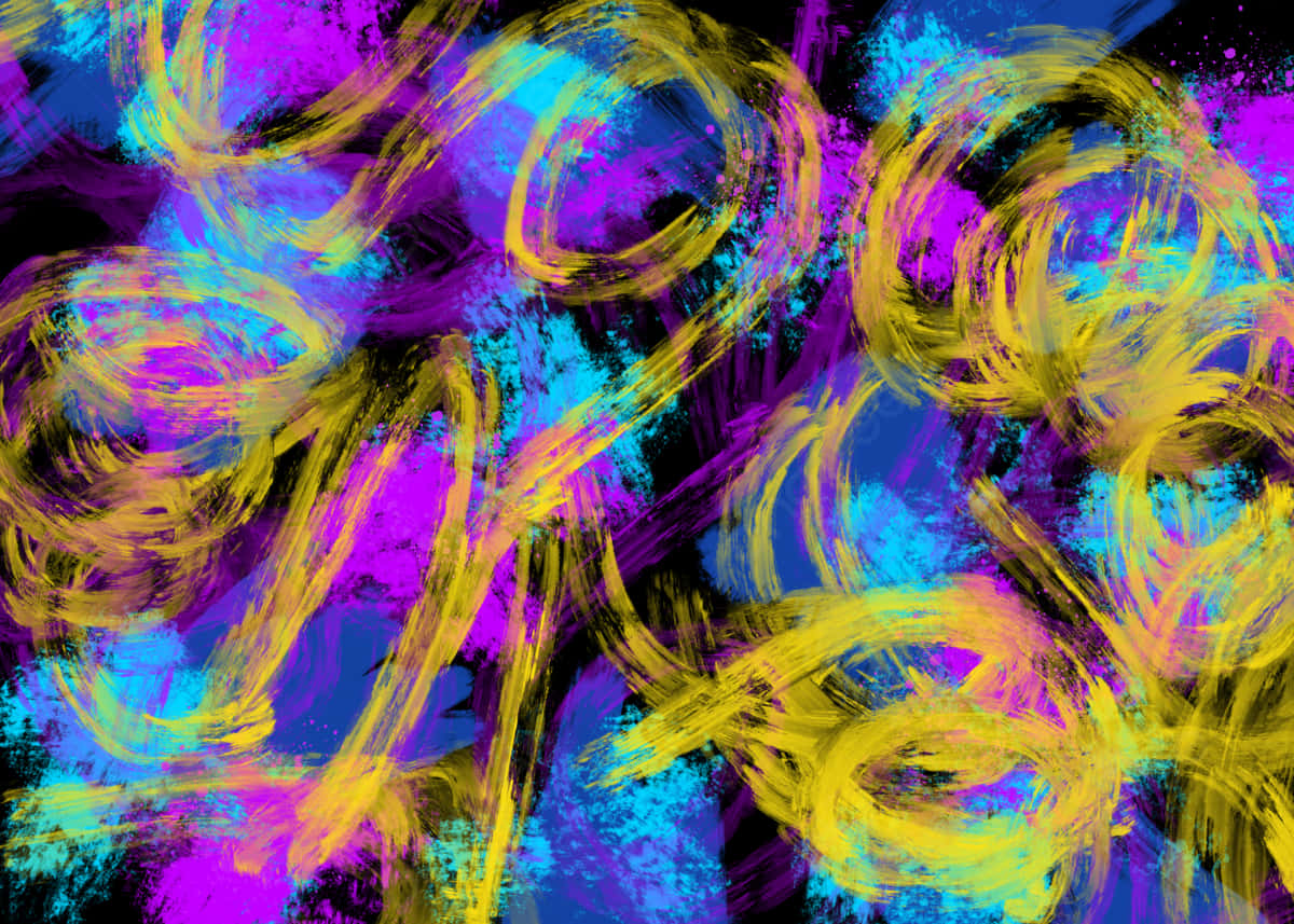Aesthetic Grunge Neon Signs, yellow, purple, SD Desktop Wallpaper