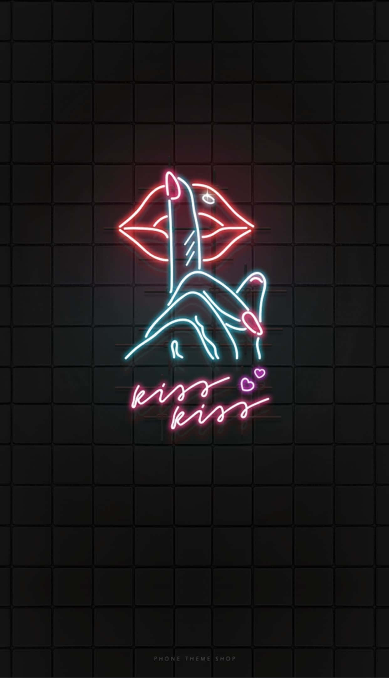 Neon pink, blue lips, hand holding lipstick, Full HD Phone Wallpaper