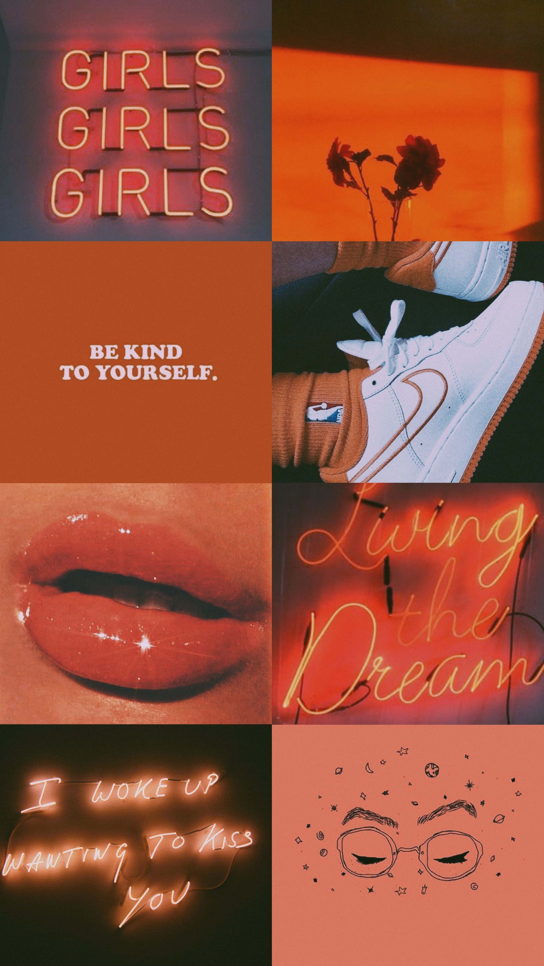 neon signs, motivational quotes, warm tones, 4K Phone Wallpaper